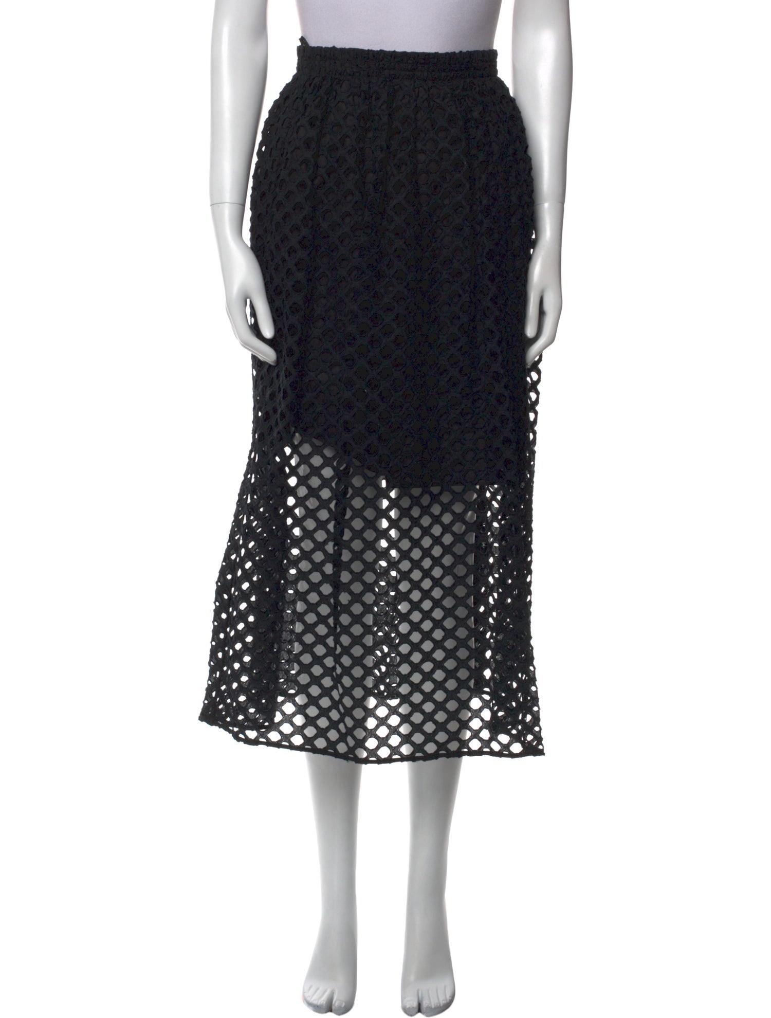 Carven Lace Pattern Midi Length Skirt
