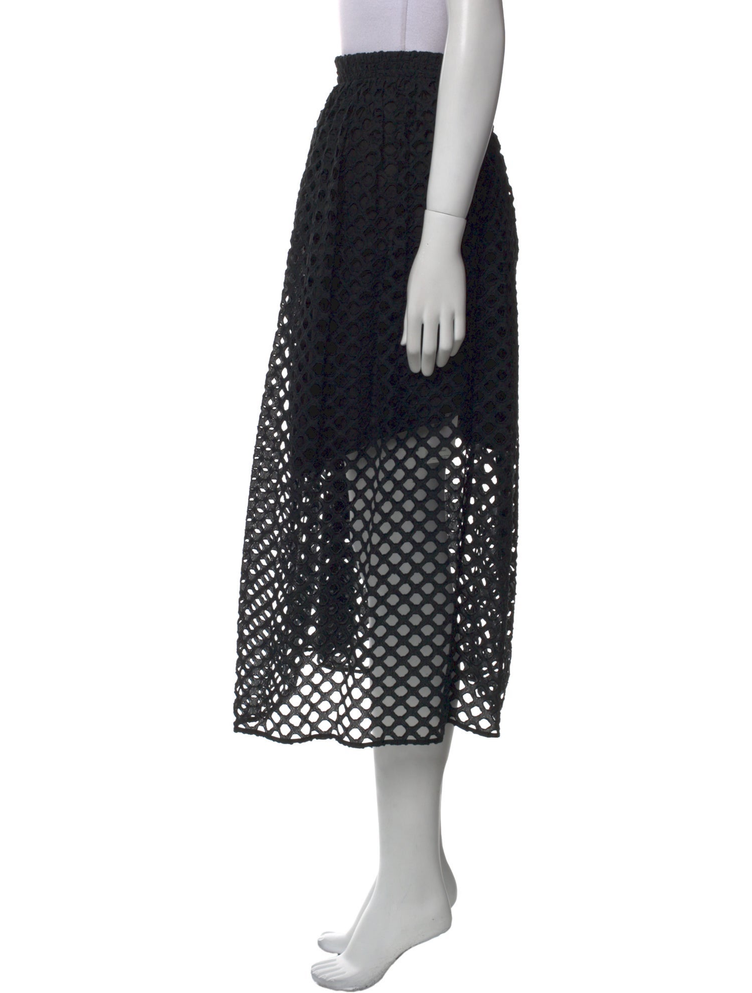 Carven Lace Pattern Midi Length Skirt