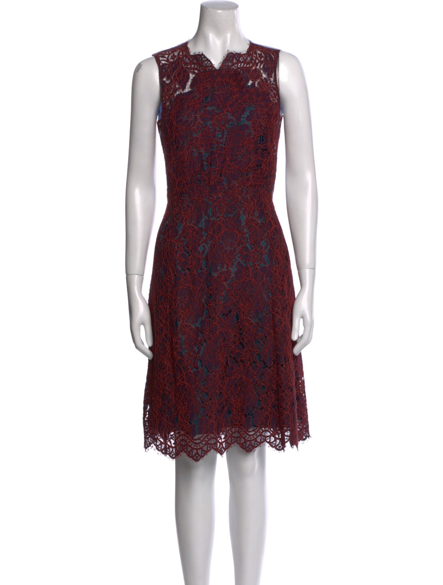 Carven Lace Pattern Knee-Length Dress