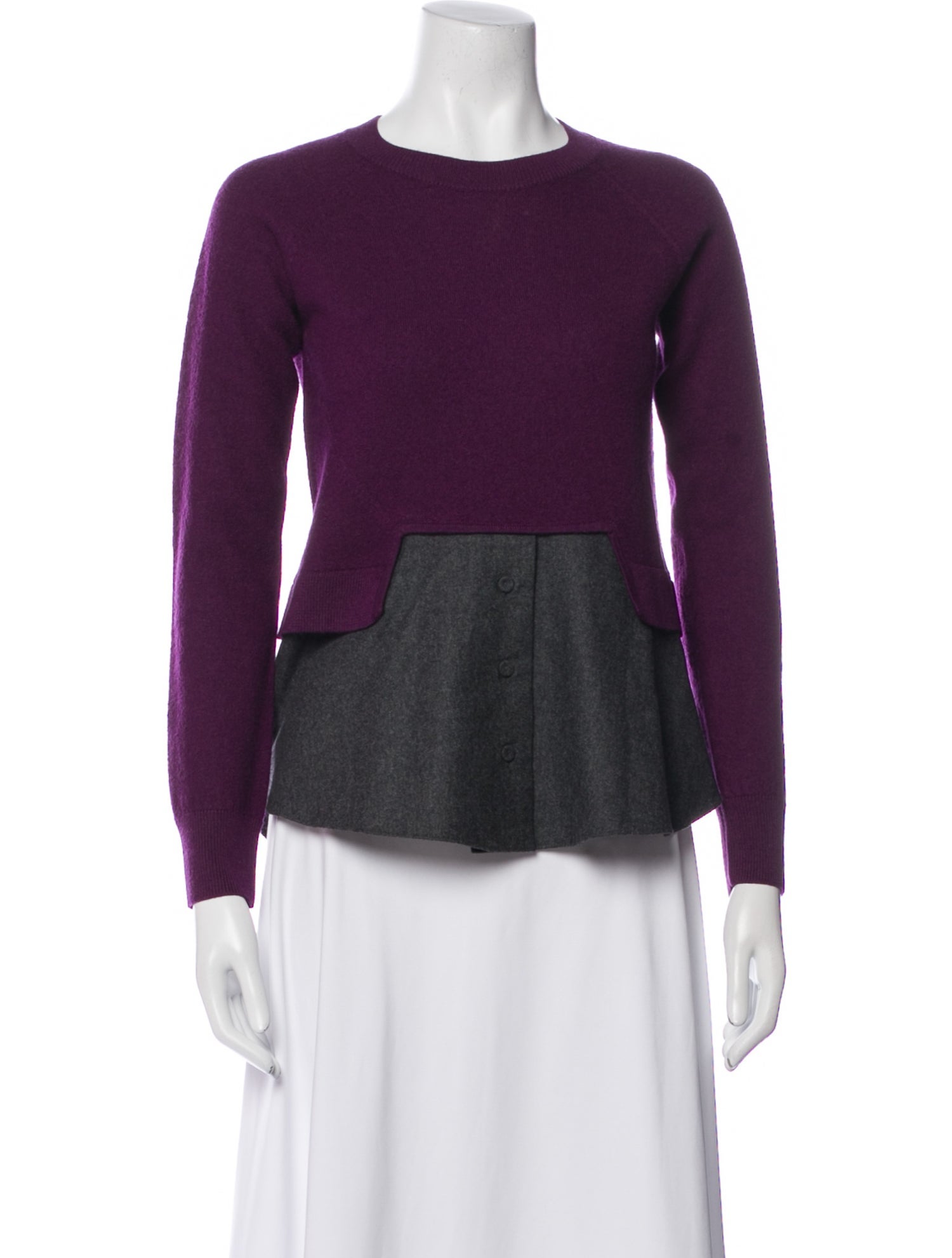 Carven Wool Colorblock Pattern Sweater