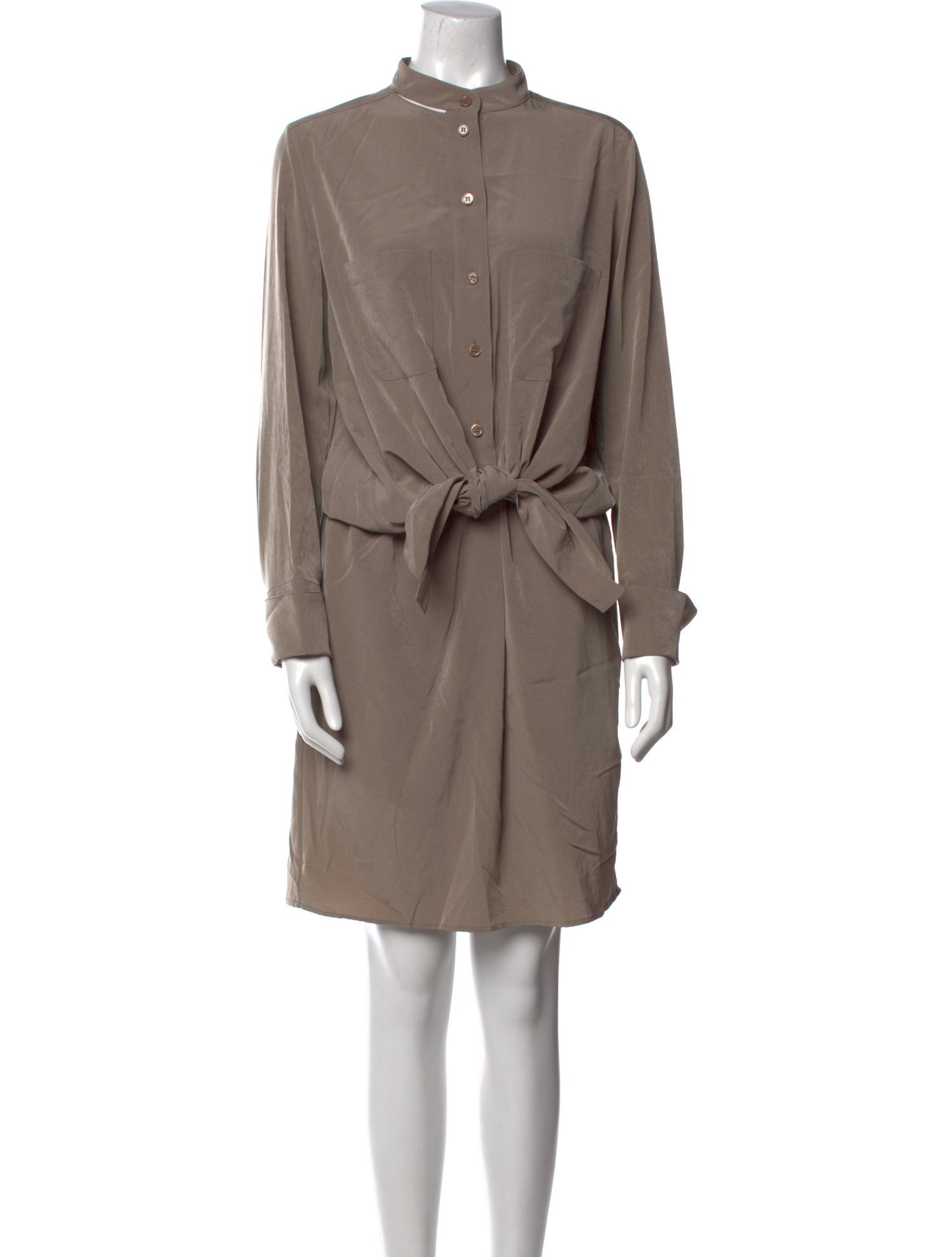 Carven Mock Neck Knee-Length Dress