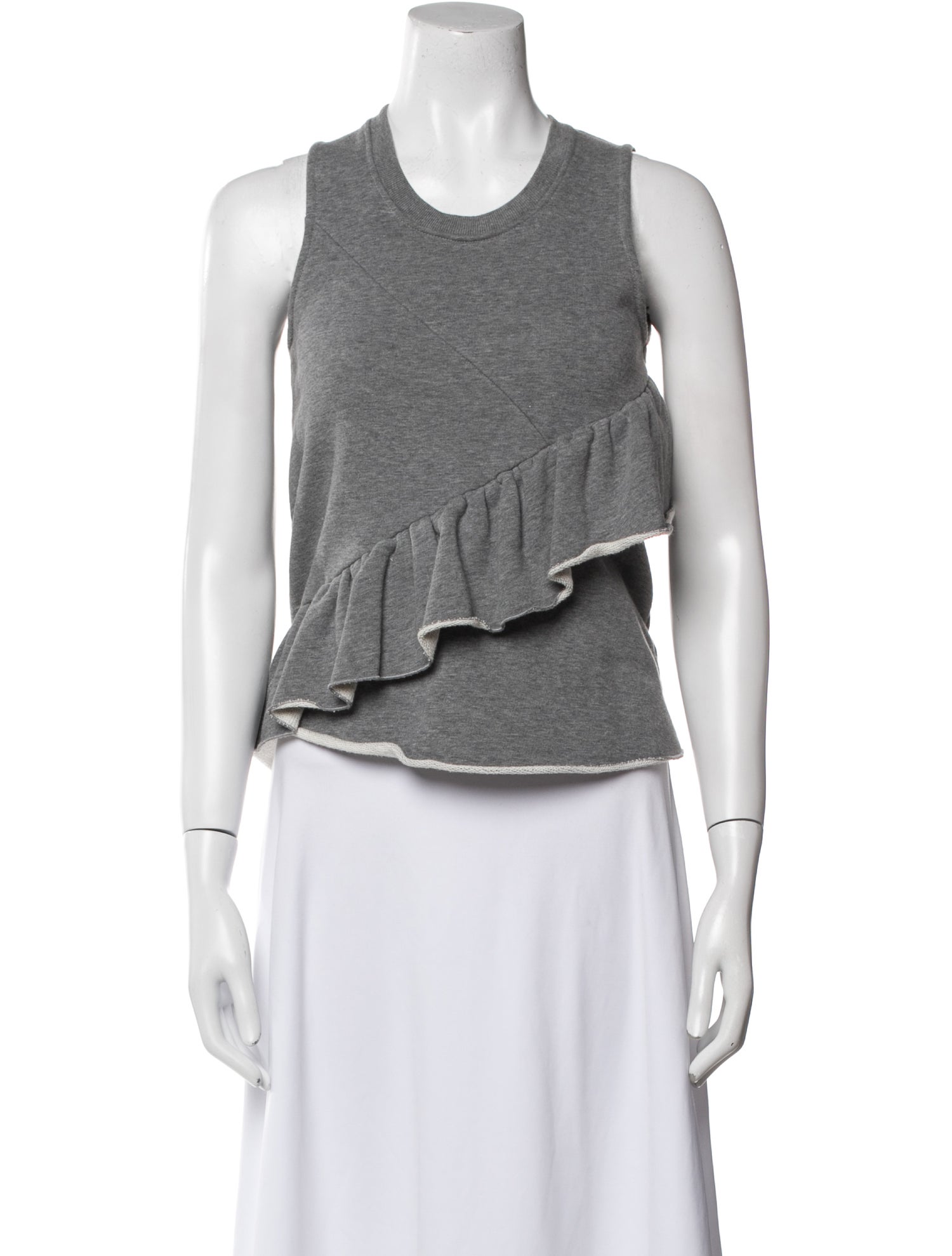 Carven Scoop Neck Sleeveless Crop Top