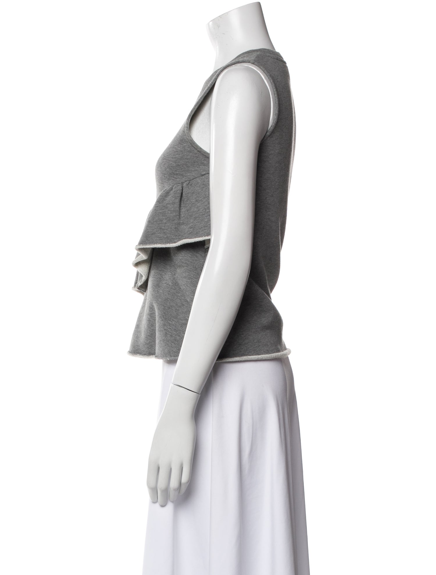 Carven Scoop Neck Sleeveless Crop Top