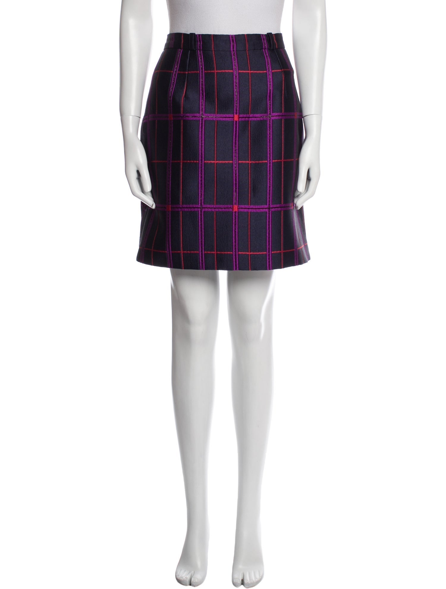 Carven Plaid Print Mini Skirt