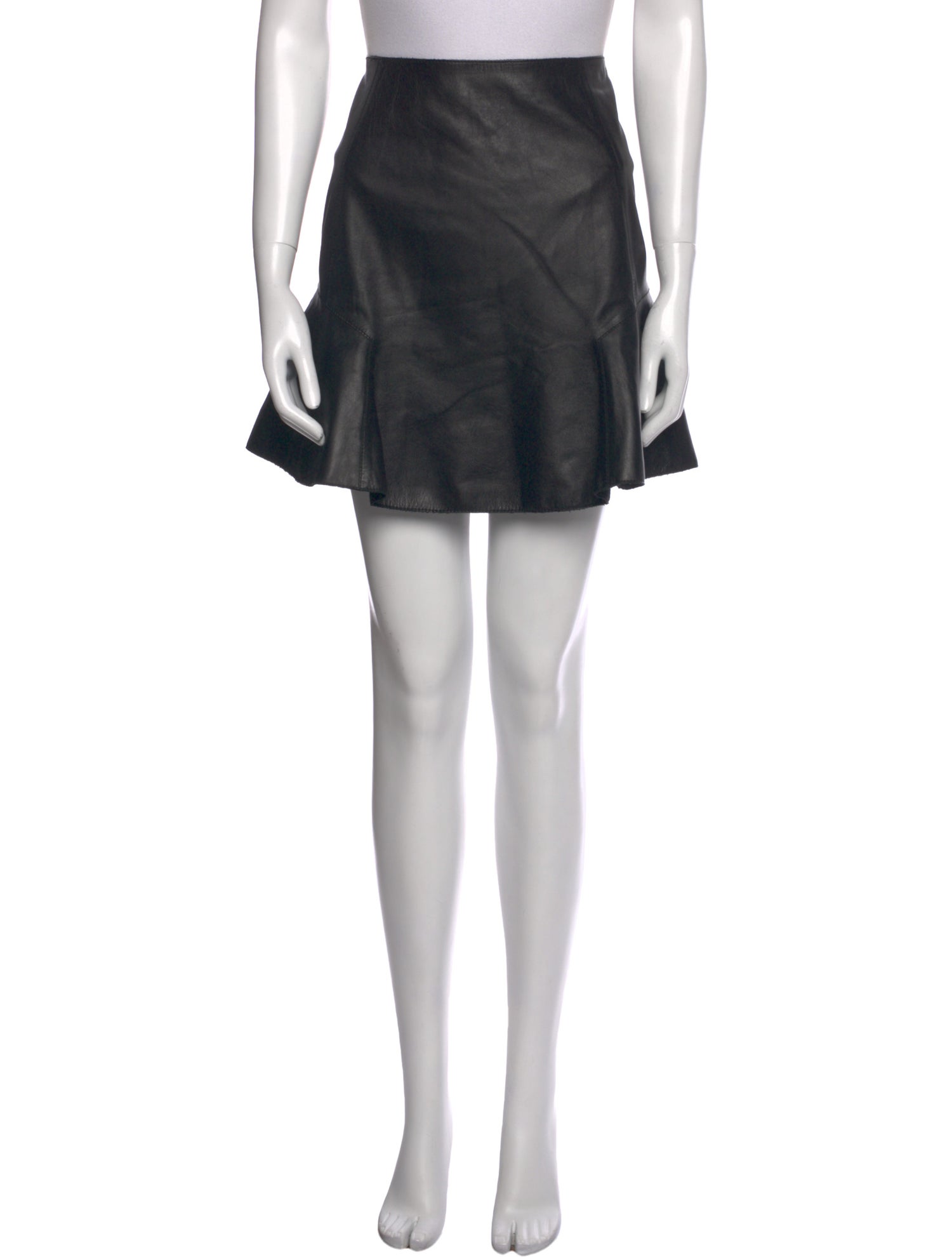 Carven Lamb Leather Mini Skirt