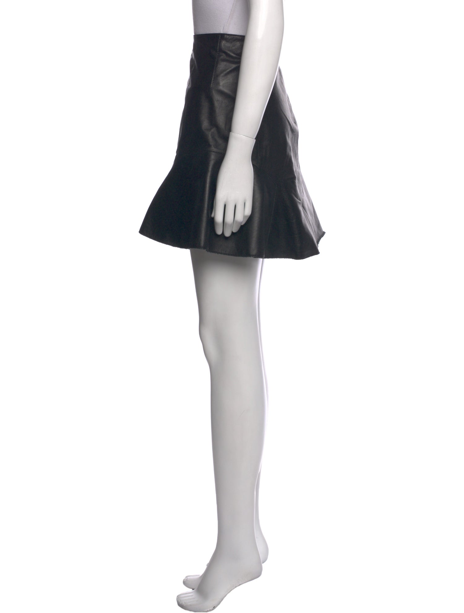 Carven Lamb Leather Mini Skirt