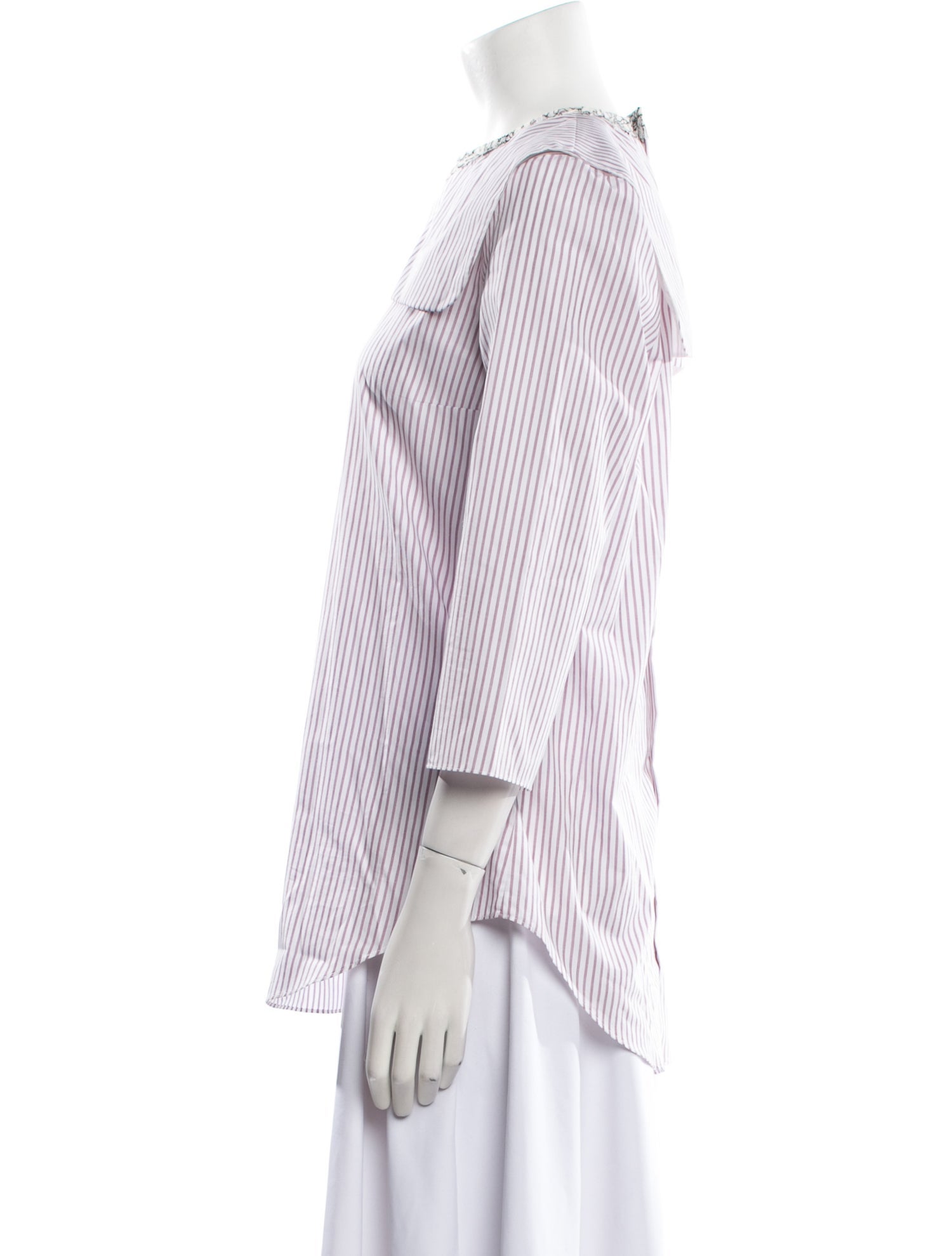 Carven Striped Bateau Neckline Blouse