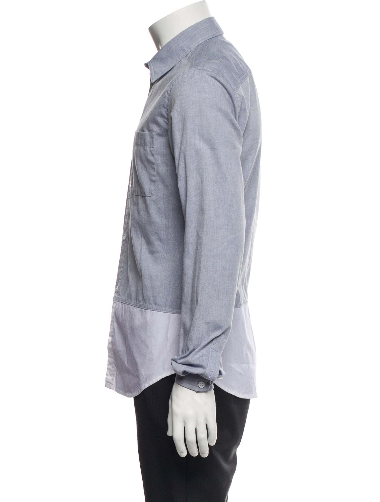 Carven Colorblock Pattern Long Sleeve Shirt