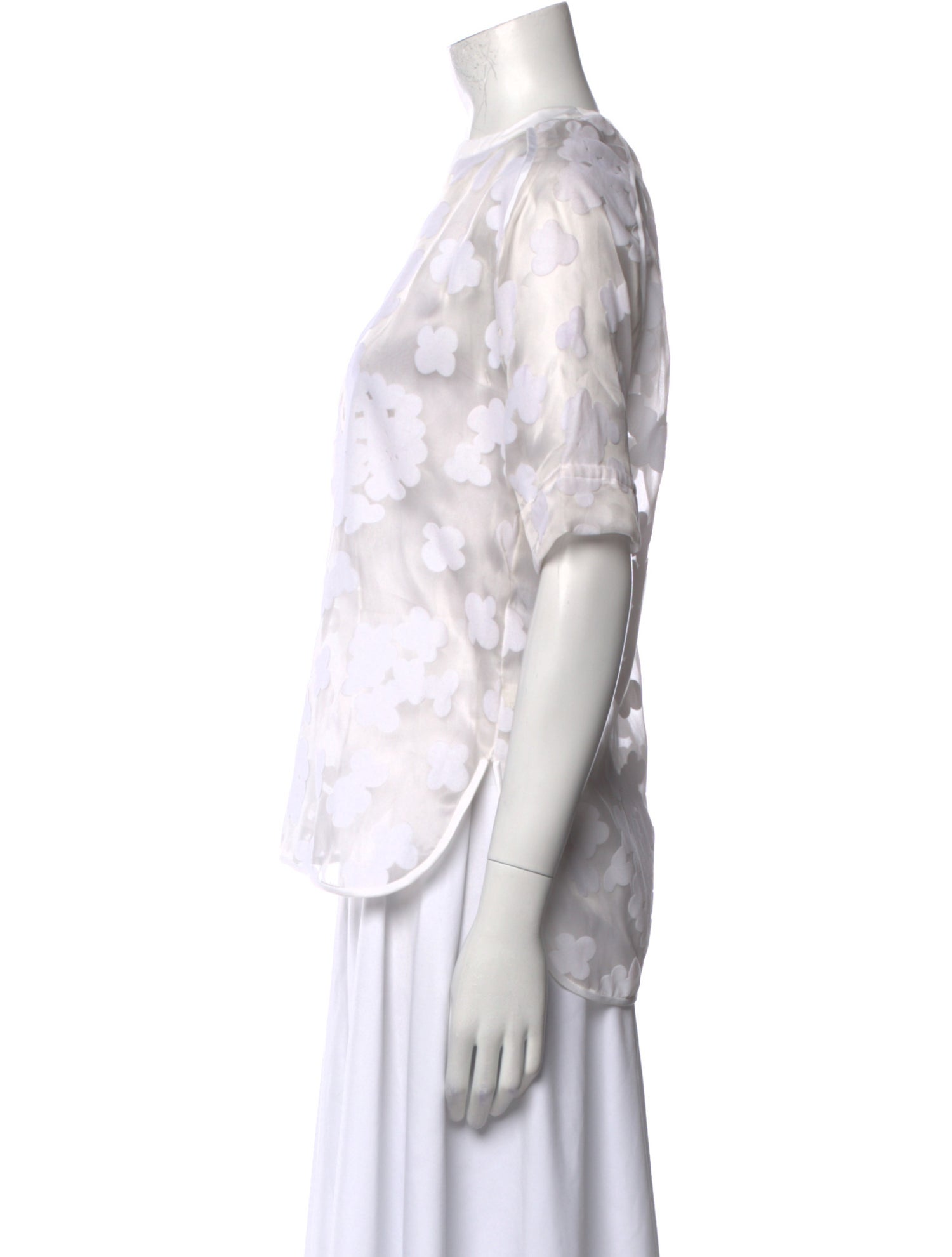 Carven Floral Print Crew Neck Blouse