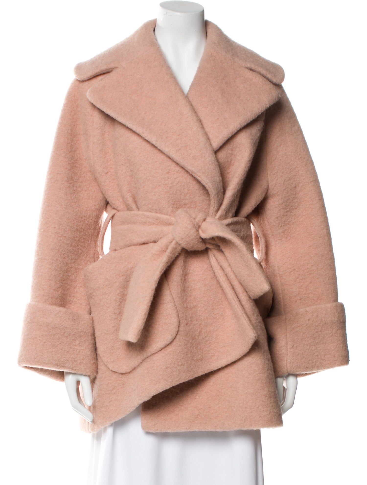 Carven Virgin Wool Faux Fur Coat
