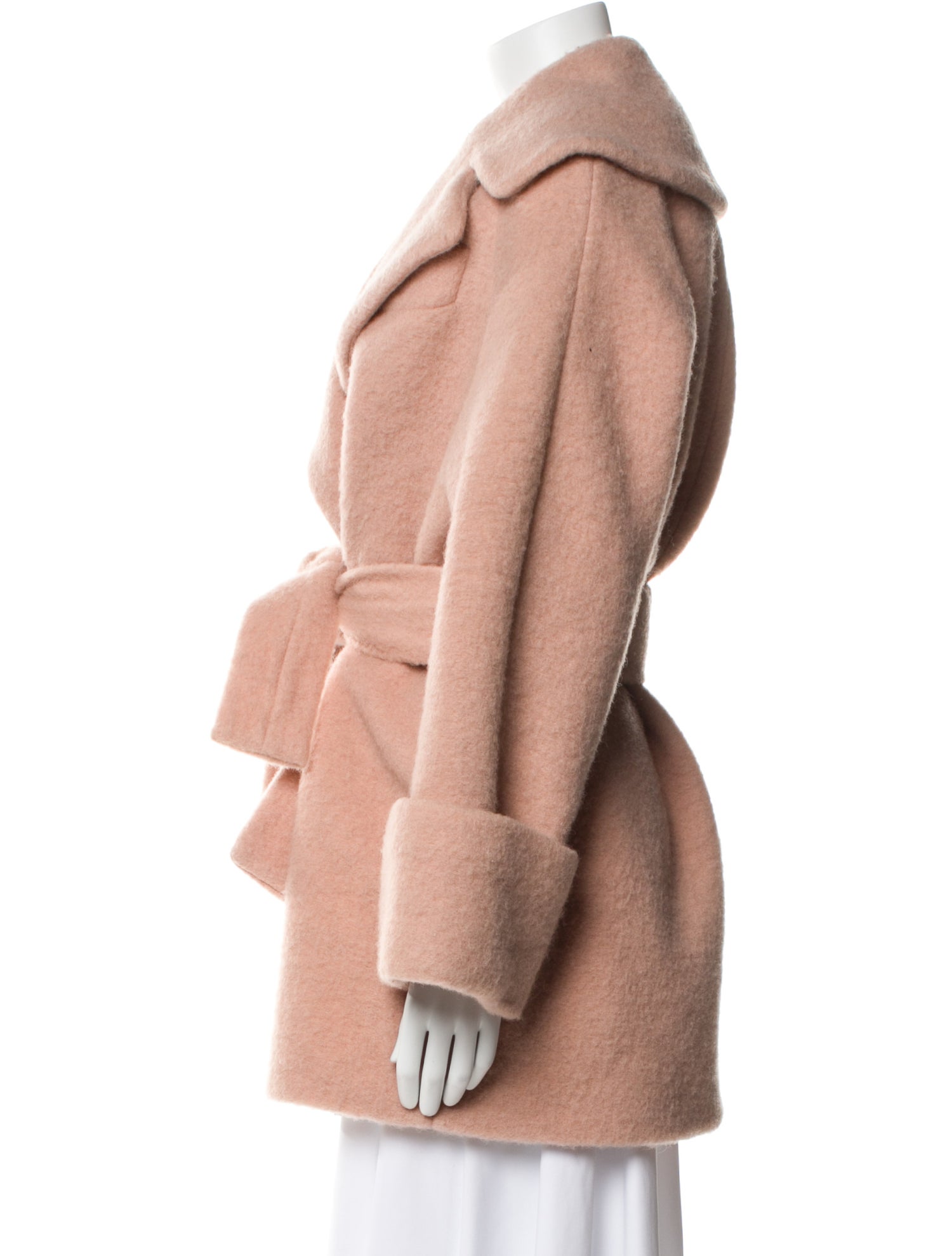 Carven Virgin Wool Faux Fur Coat