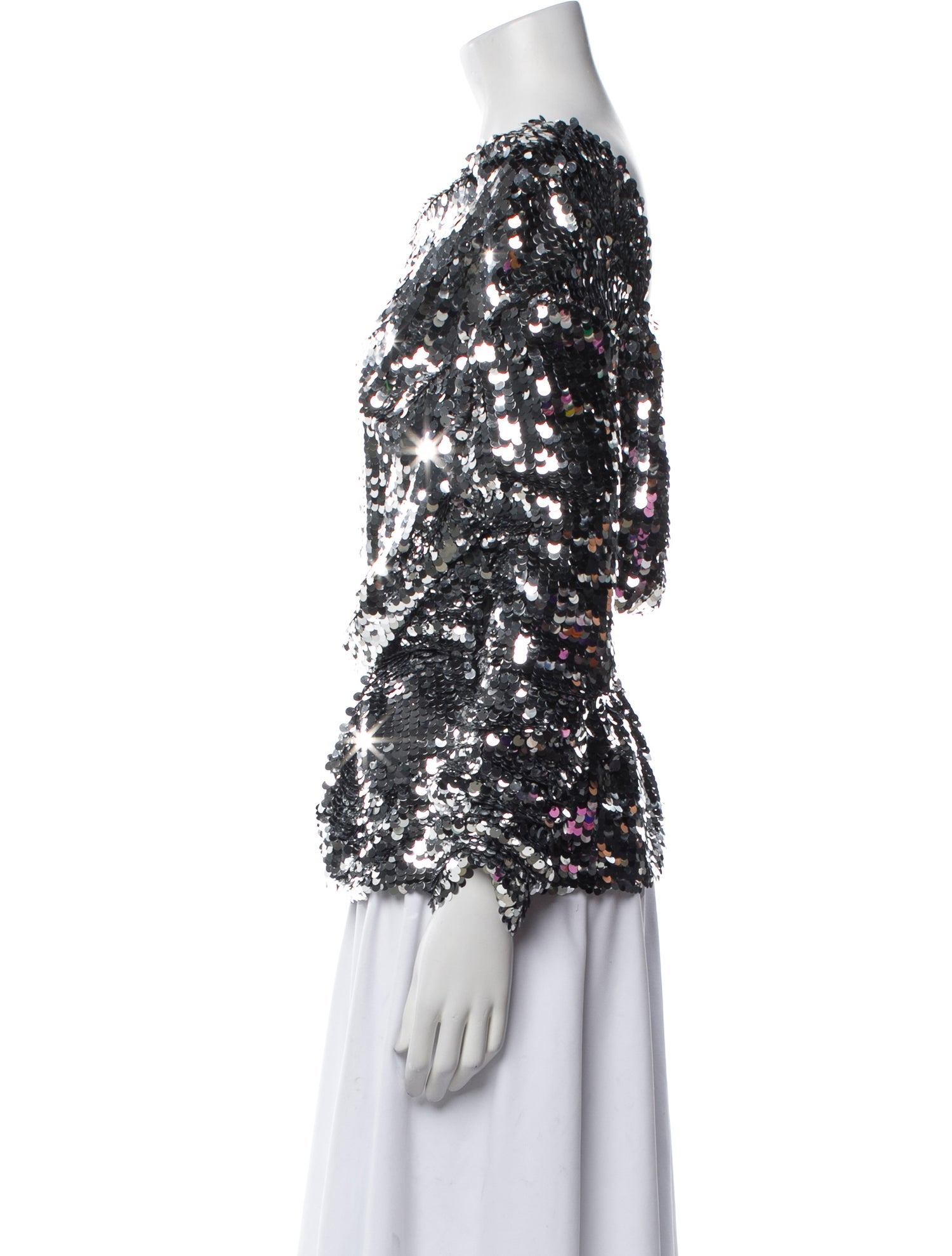 Carven One-Shoulder Long Sleeve Blouse