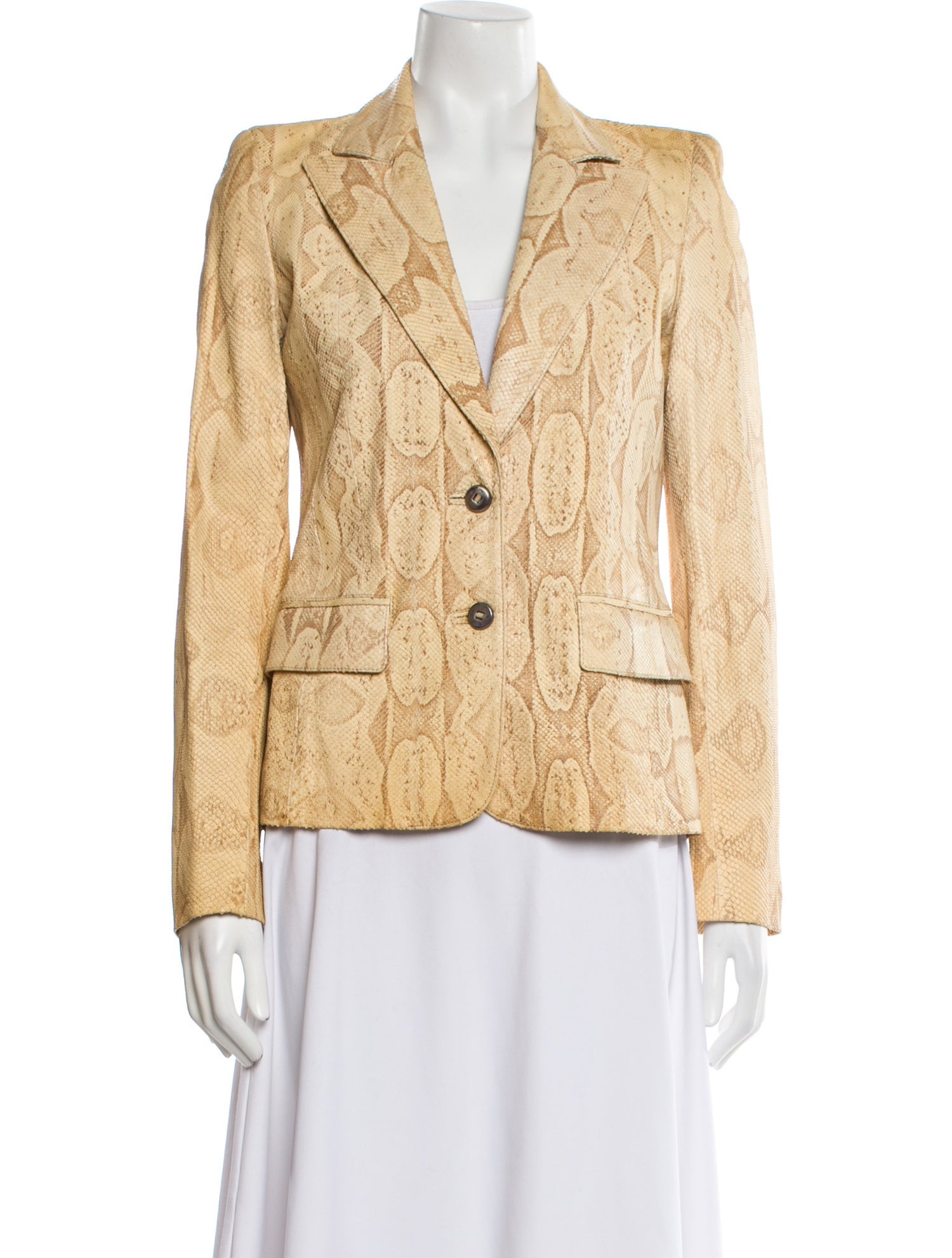 Carpe Diem Vintage 2000's Sterling Silver Accented Snakeskin Blazer
