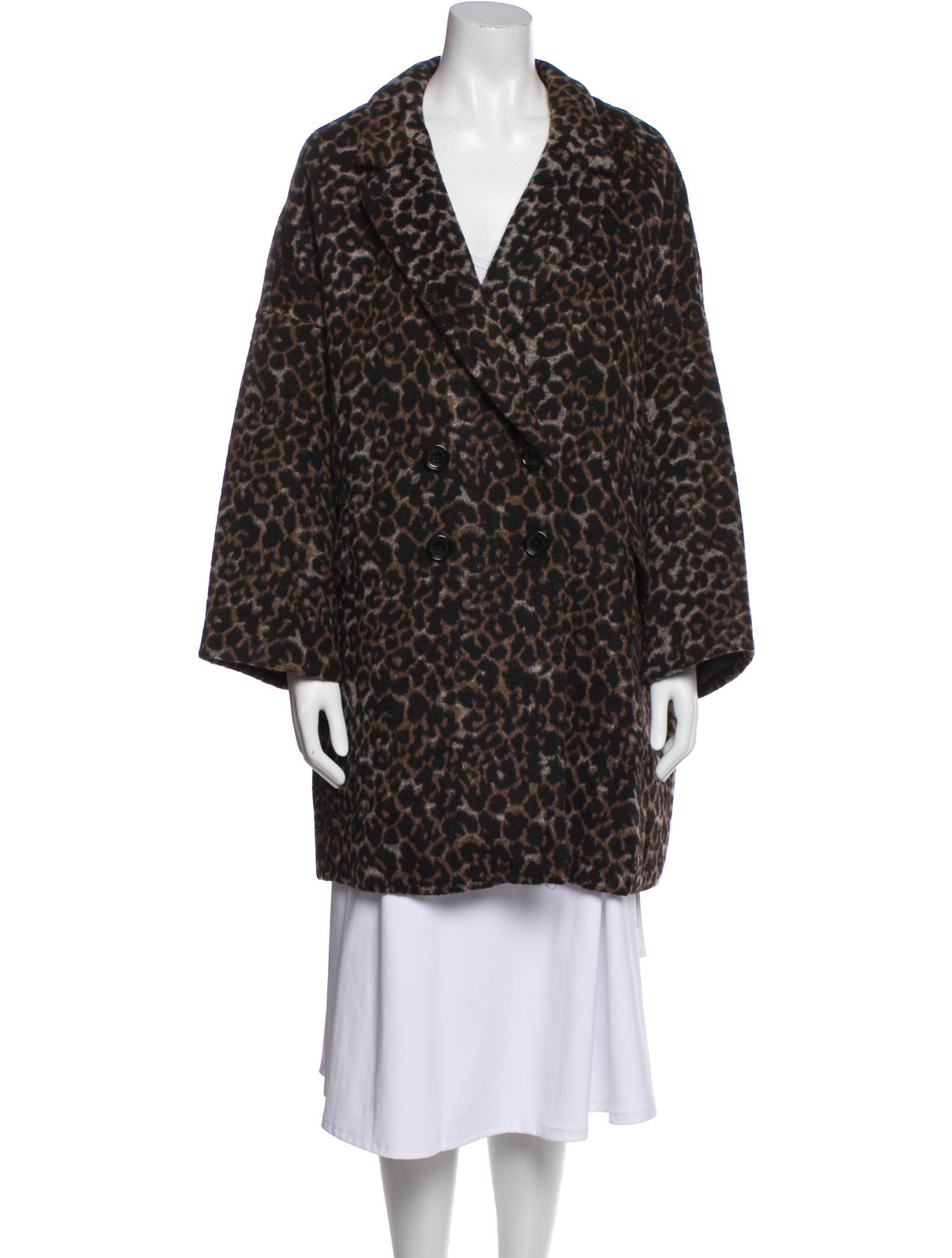 Coach Wool Animal Print Faux Fur Jacket