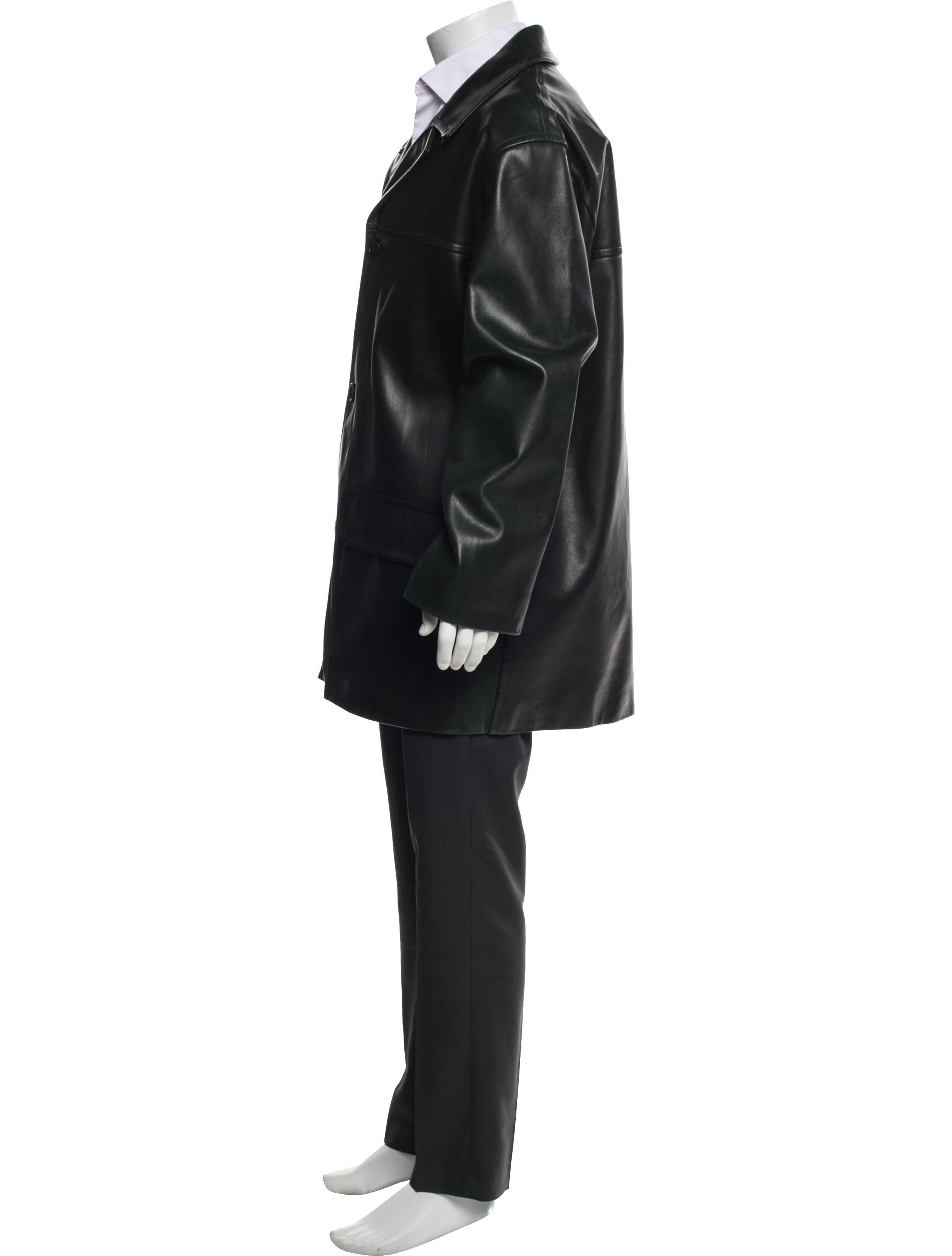 Coach Leather Overcoat