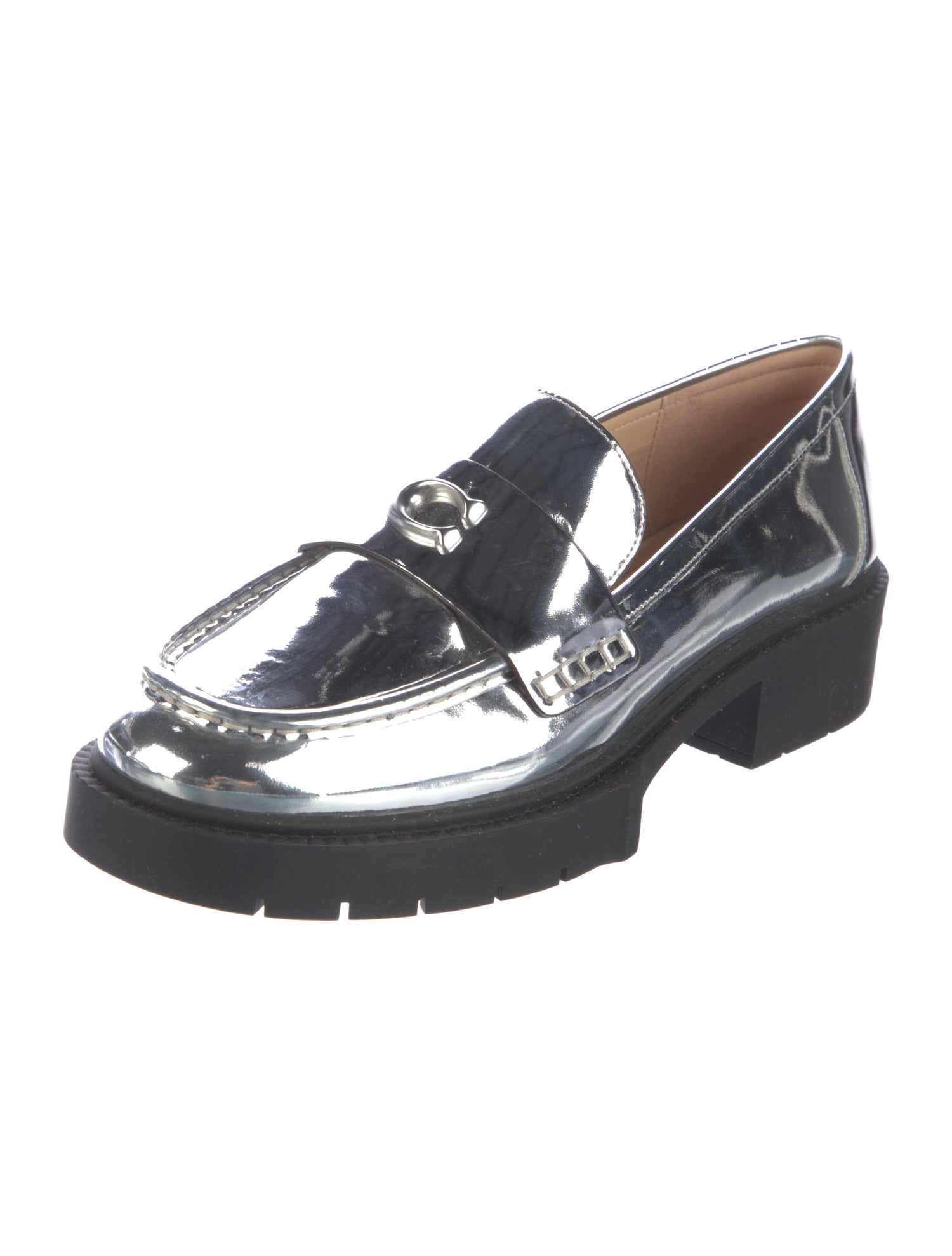 Coach Patent Leather Colorblock Pattern Loafer Sneakers