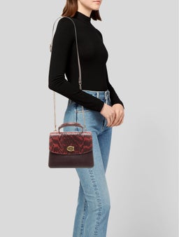 Snakeskin Top Handle Bag