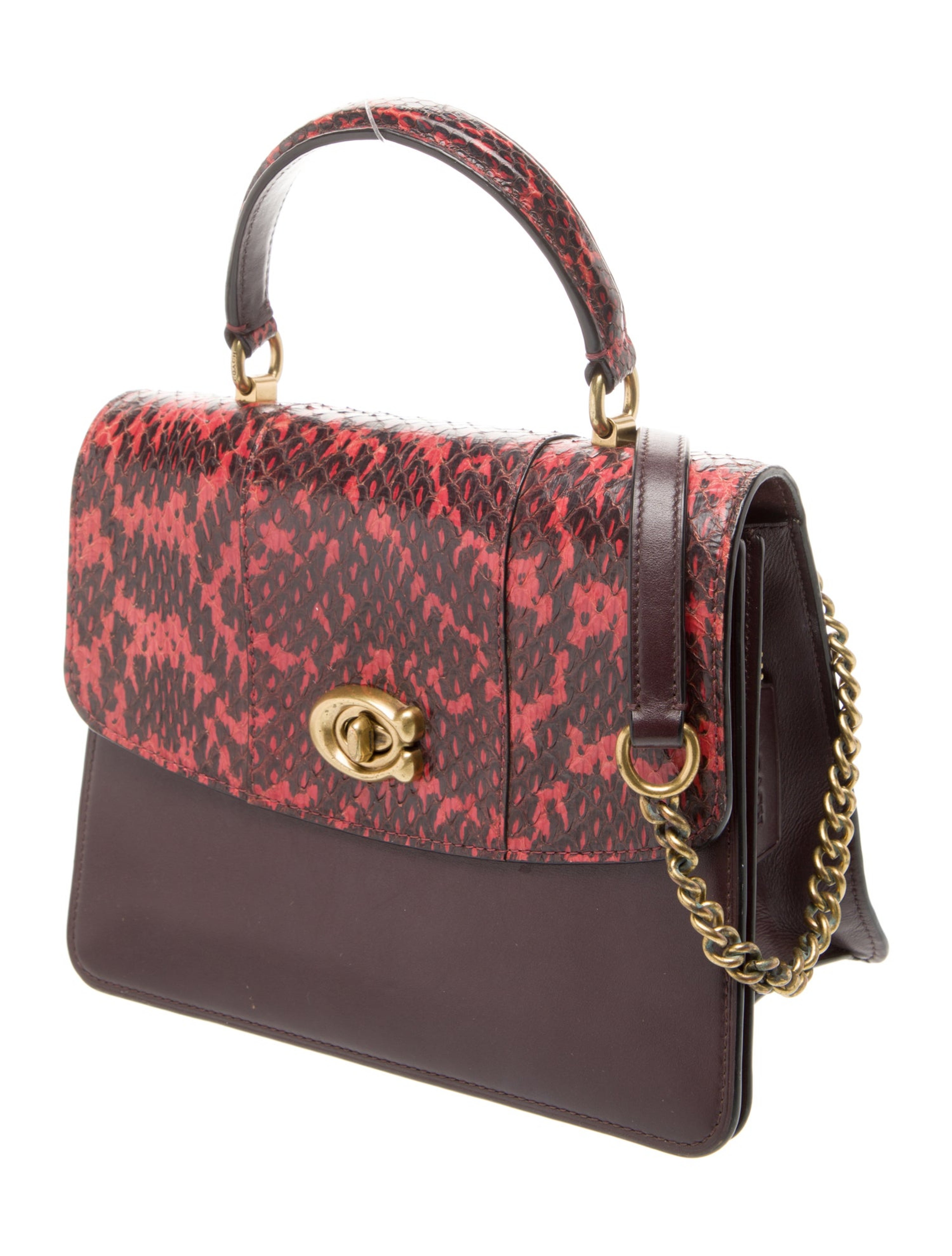 Snakeskin Top Handle Bag