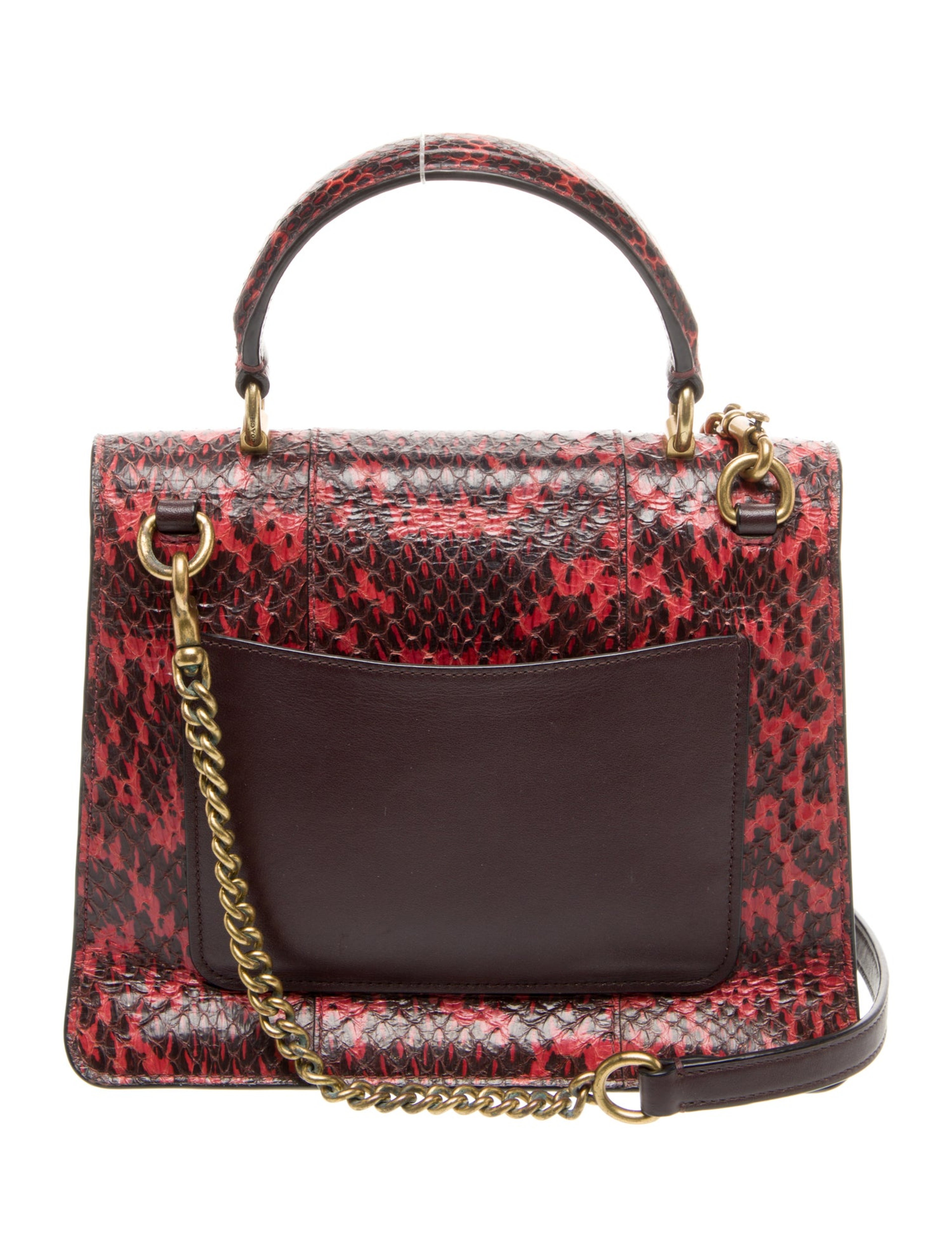 Snakeskin Top Handle Bag