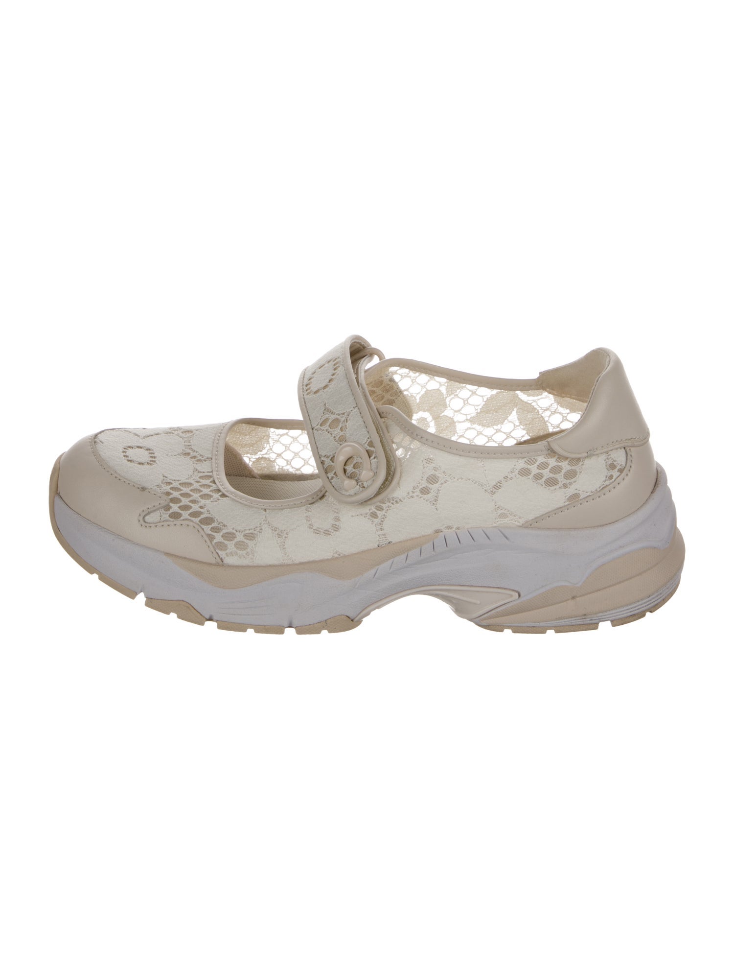 Coach Leather Lace Pattern Chunky Sneakers