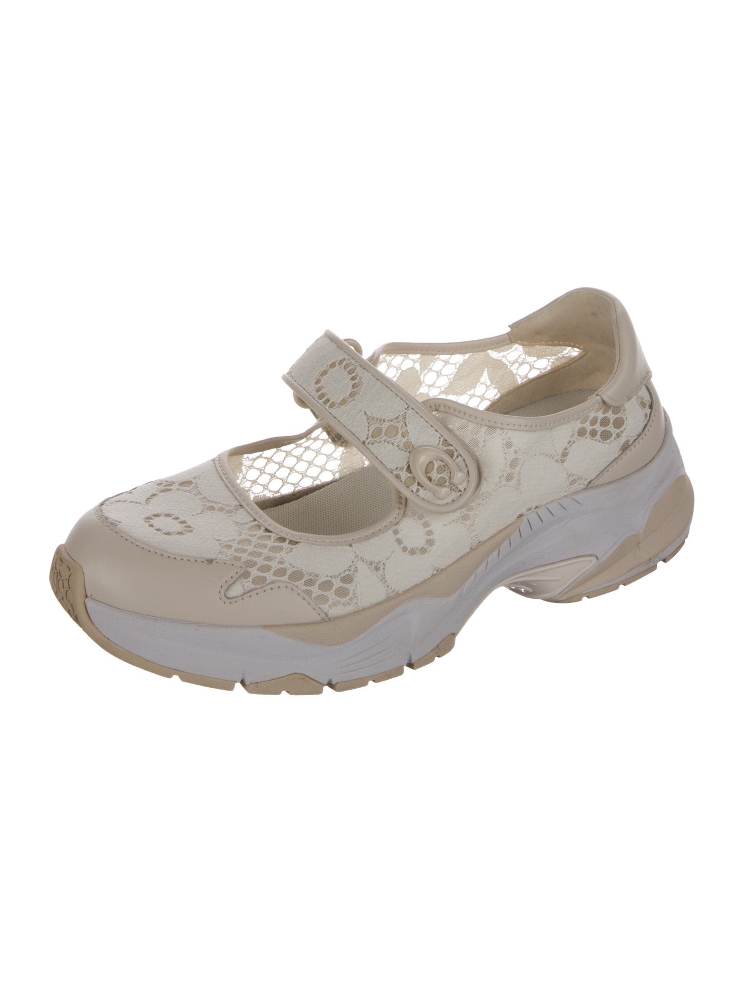 Coach Leather Lace Pattern Chunky Sneakers