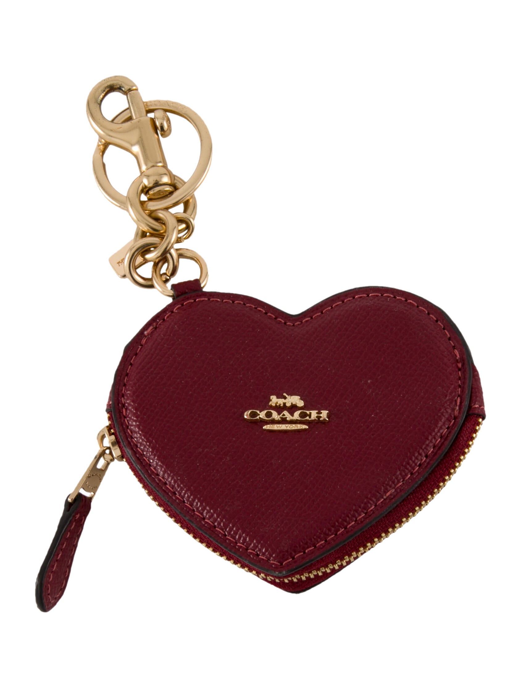 Coach Dark Ruby Heart Bag Charm