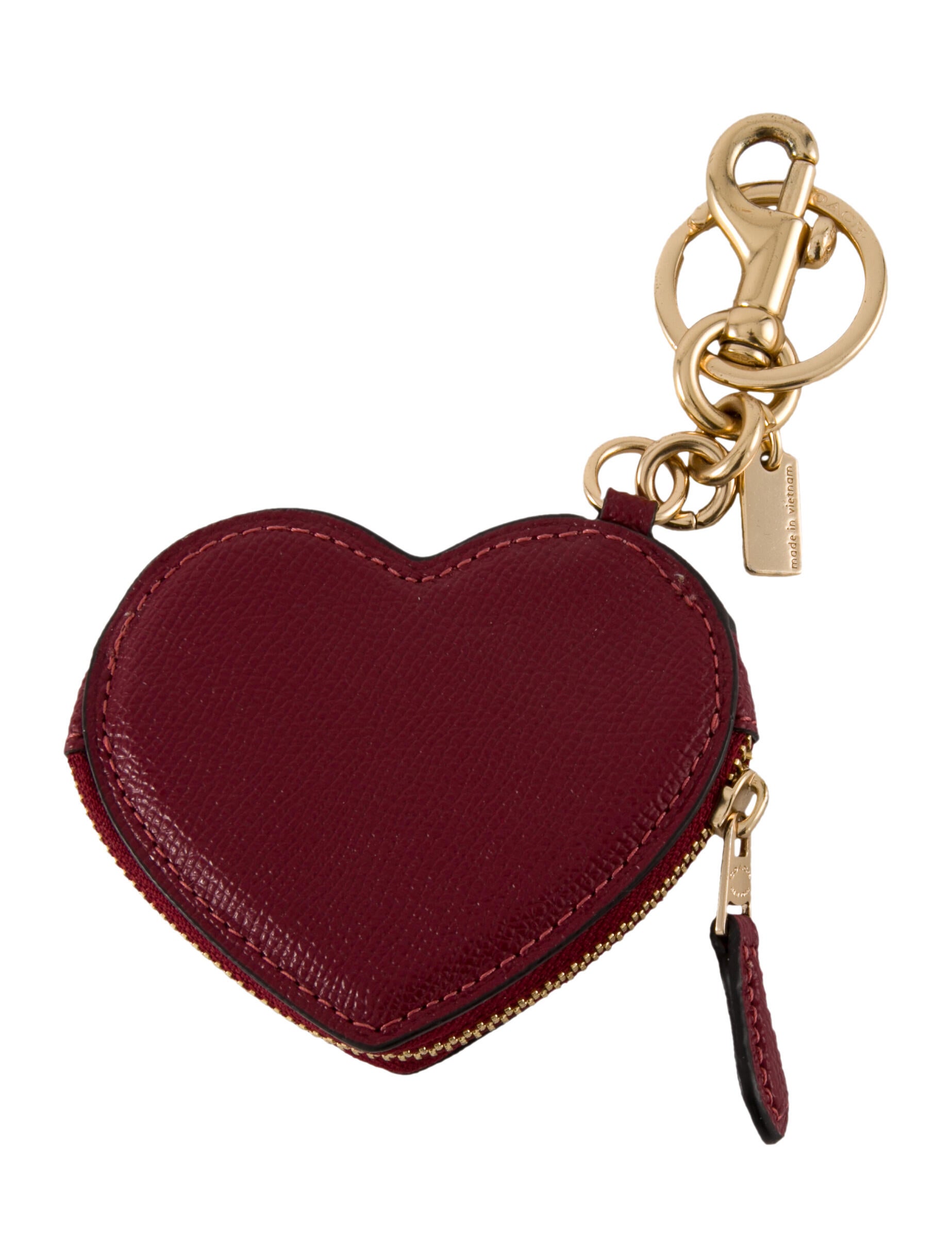 Coach Dark Ruby Heart Bag Charm