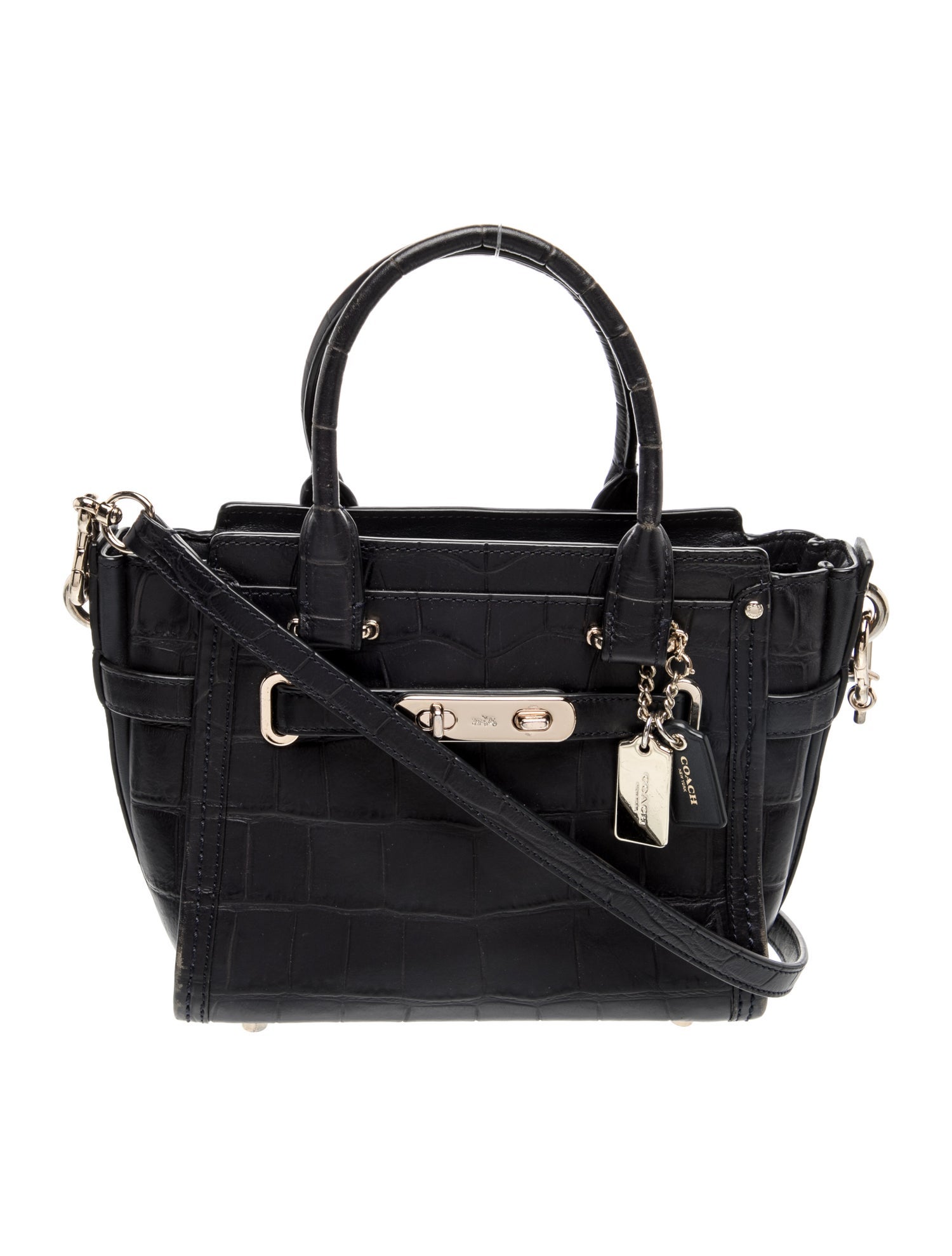 Coach Embossed Leather Top Handle Bag