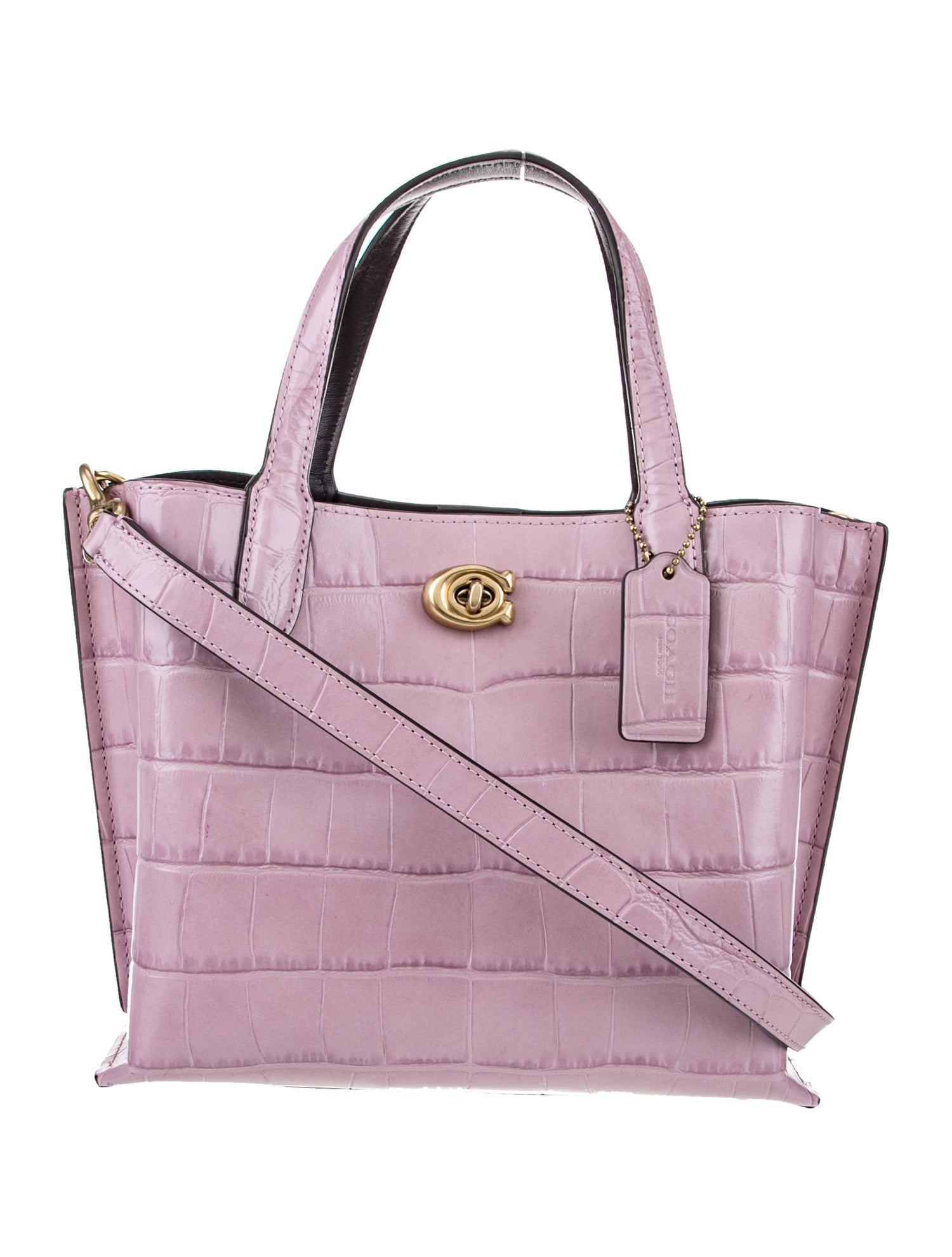 Coach Embossed Leather Top Handle Bag