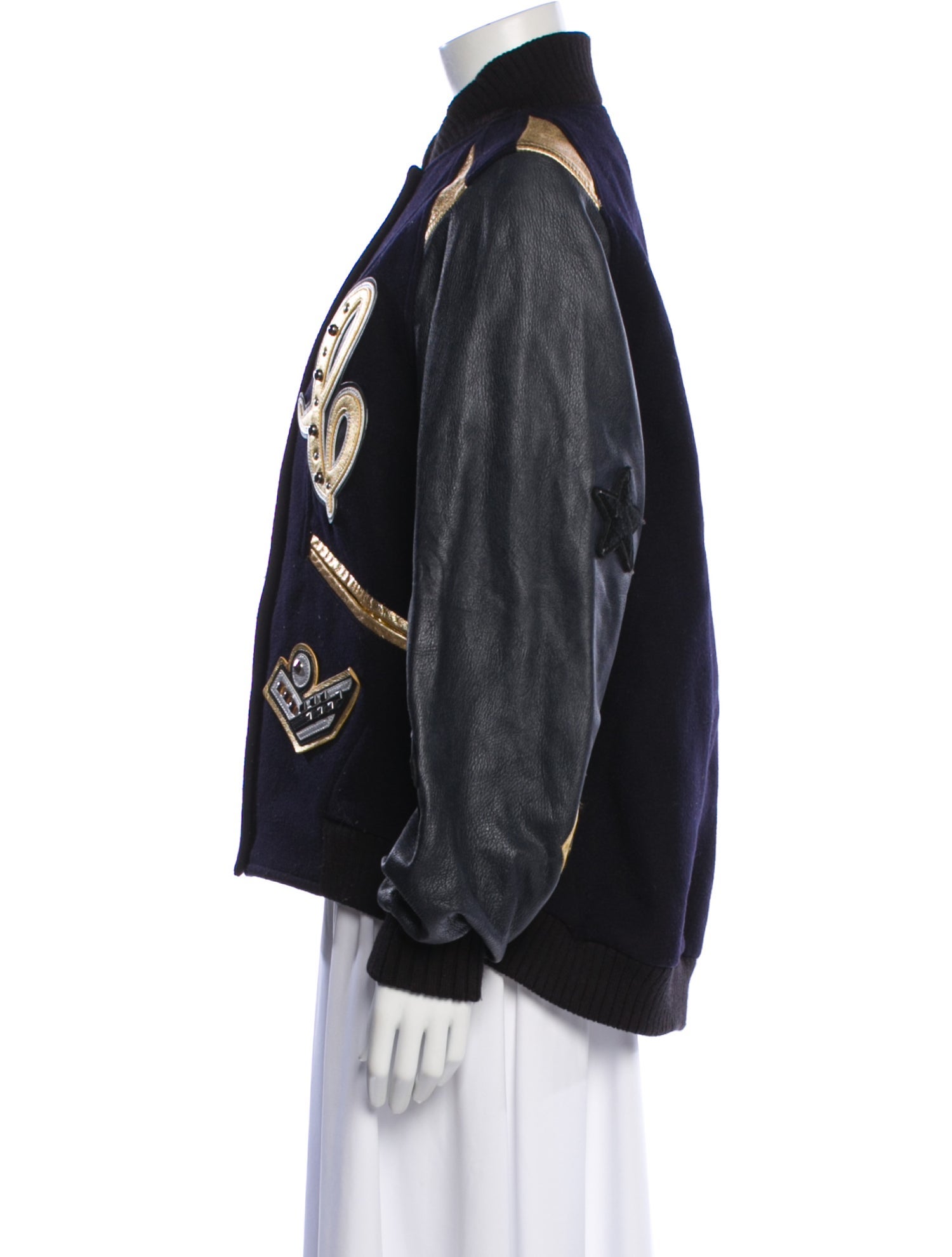 Coach Wool Graphic Print Bomber Jacket