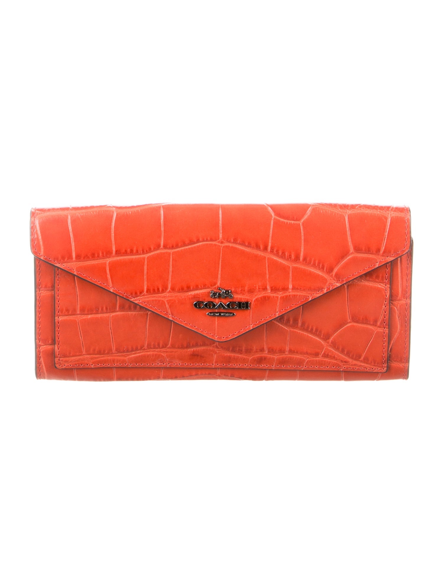 Coach Embossed Leather Continental Wallet