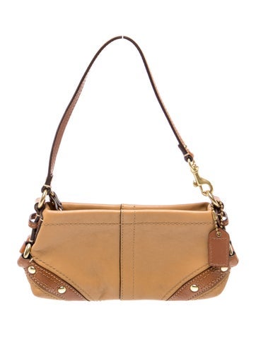 Pre-owned Coach Leather Top Handle Bag In Neutral