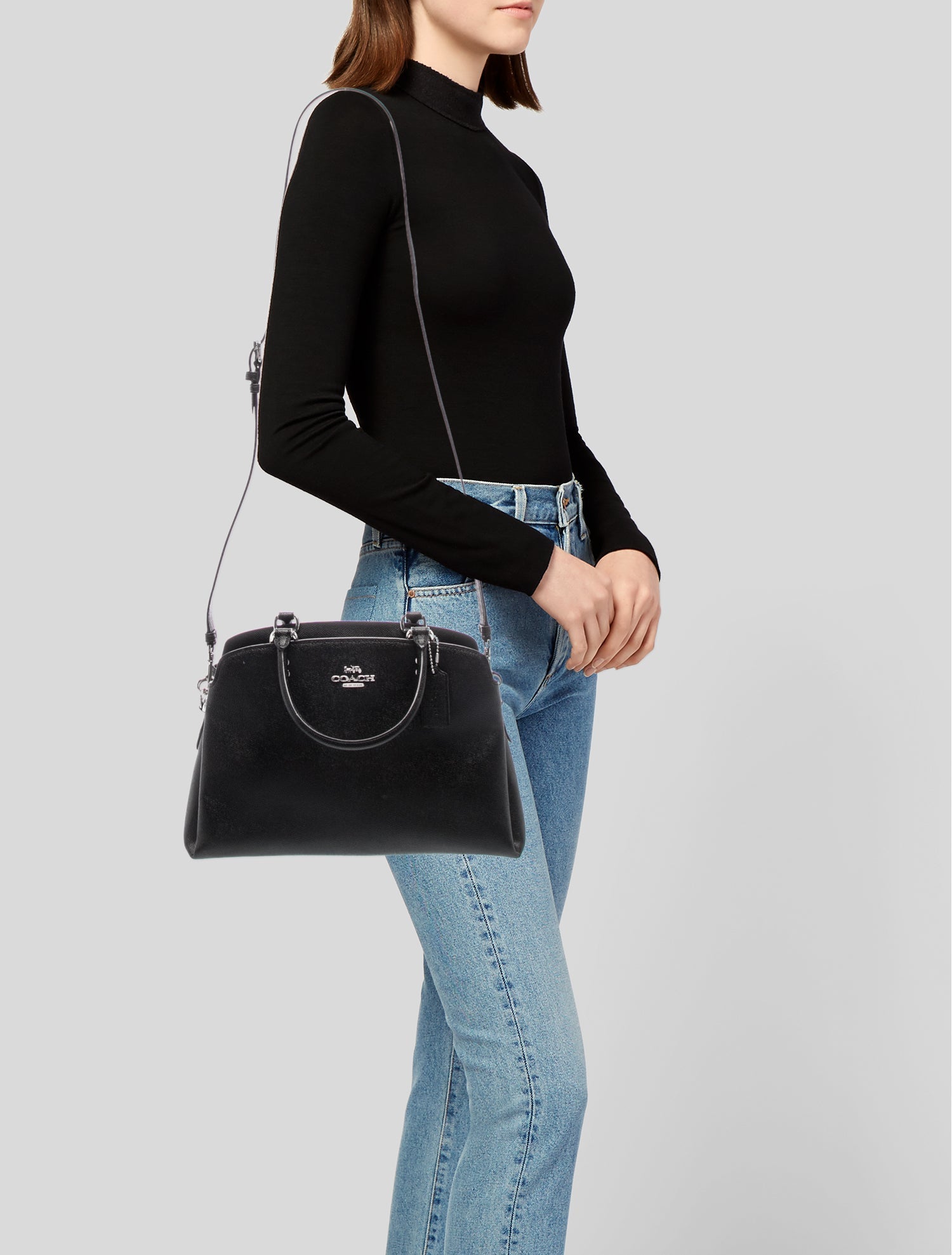 Coach Saffiano Leather Top Handle Bag