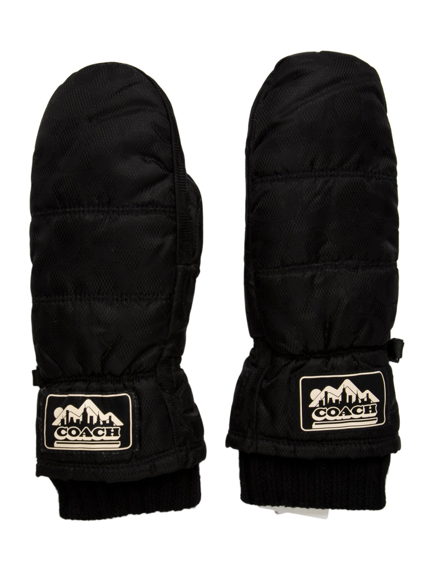 Coach Black Crocheted Trimmed Winter Gloves, W. Tags