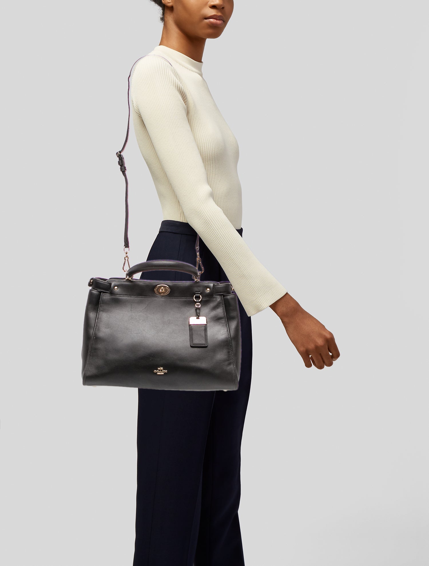Coach Leather Top Handle Bag