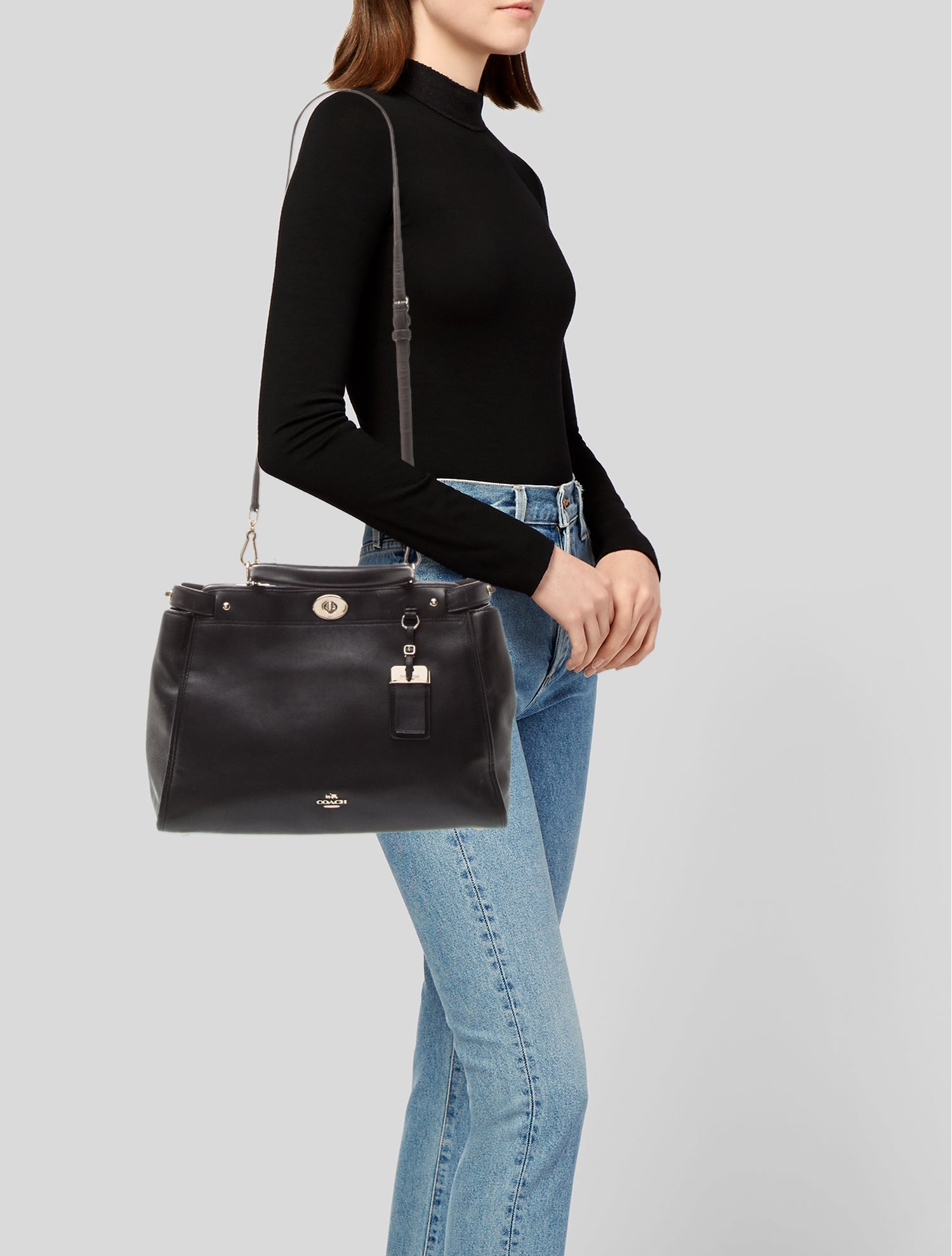 Coach Leather Top Handle Bag