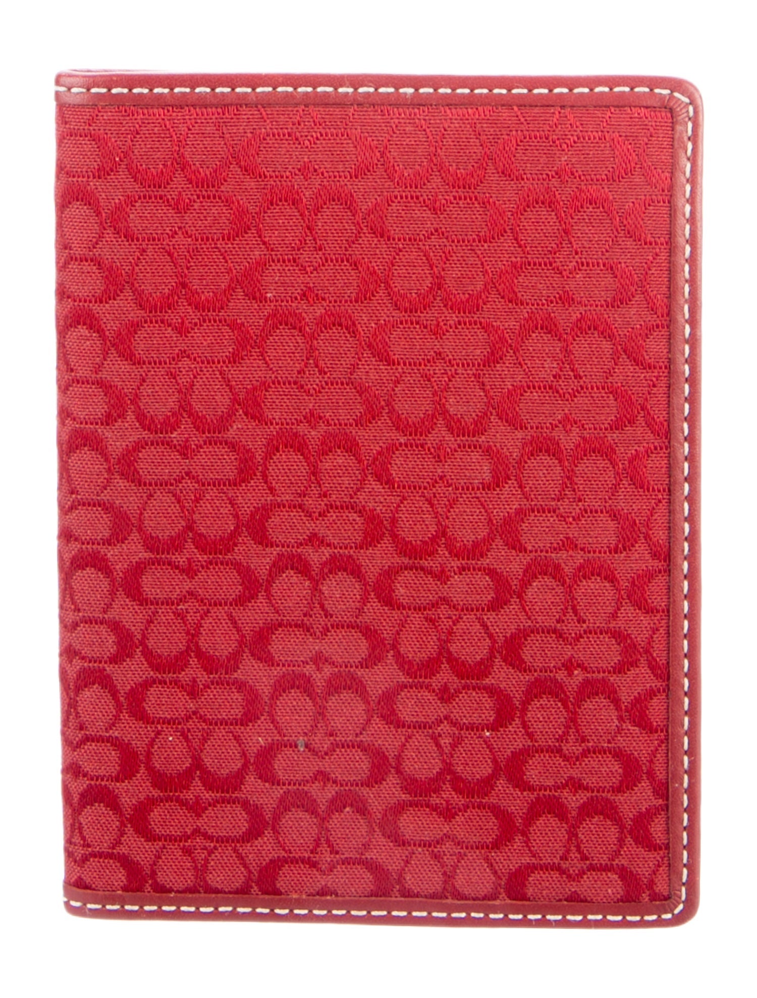 Coach Red Canvas Felt Travel Wallet