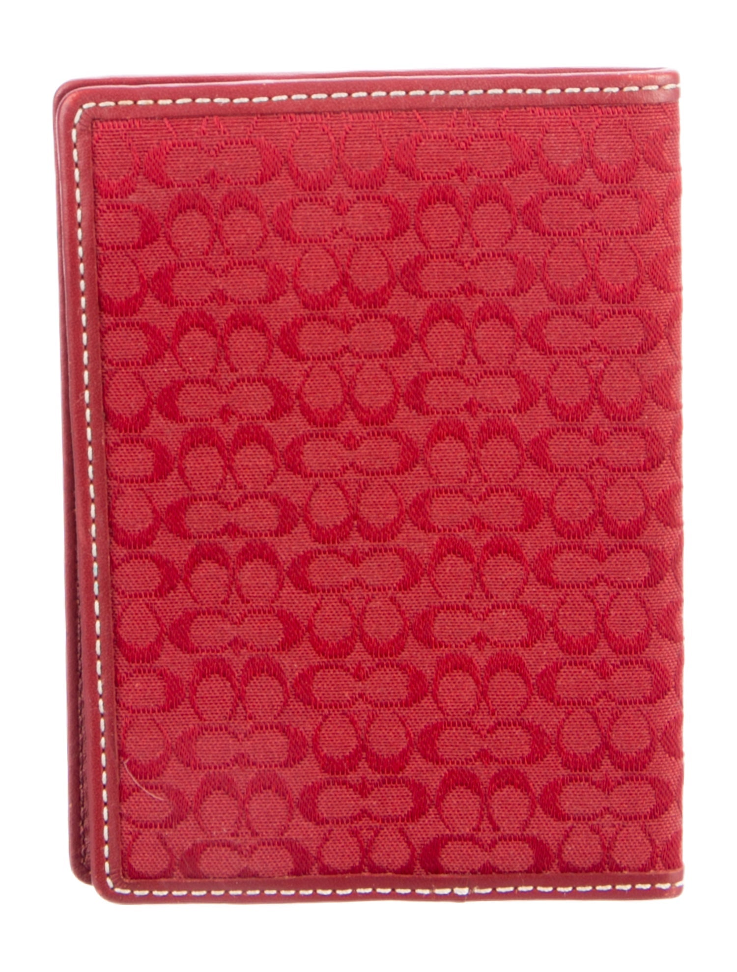 Coach Red Canvas Felt Travel Wallet