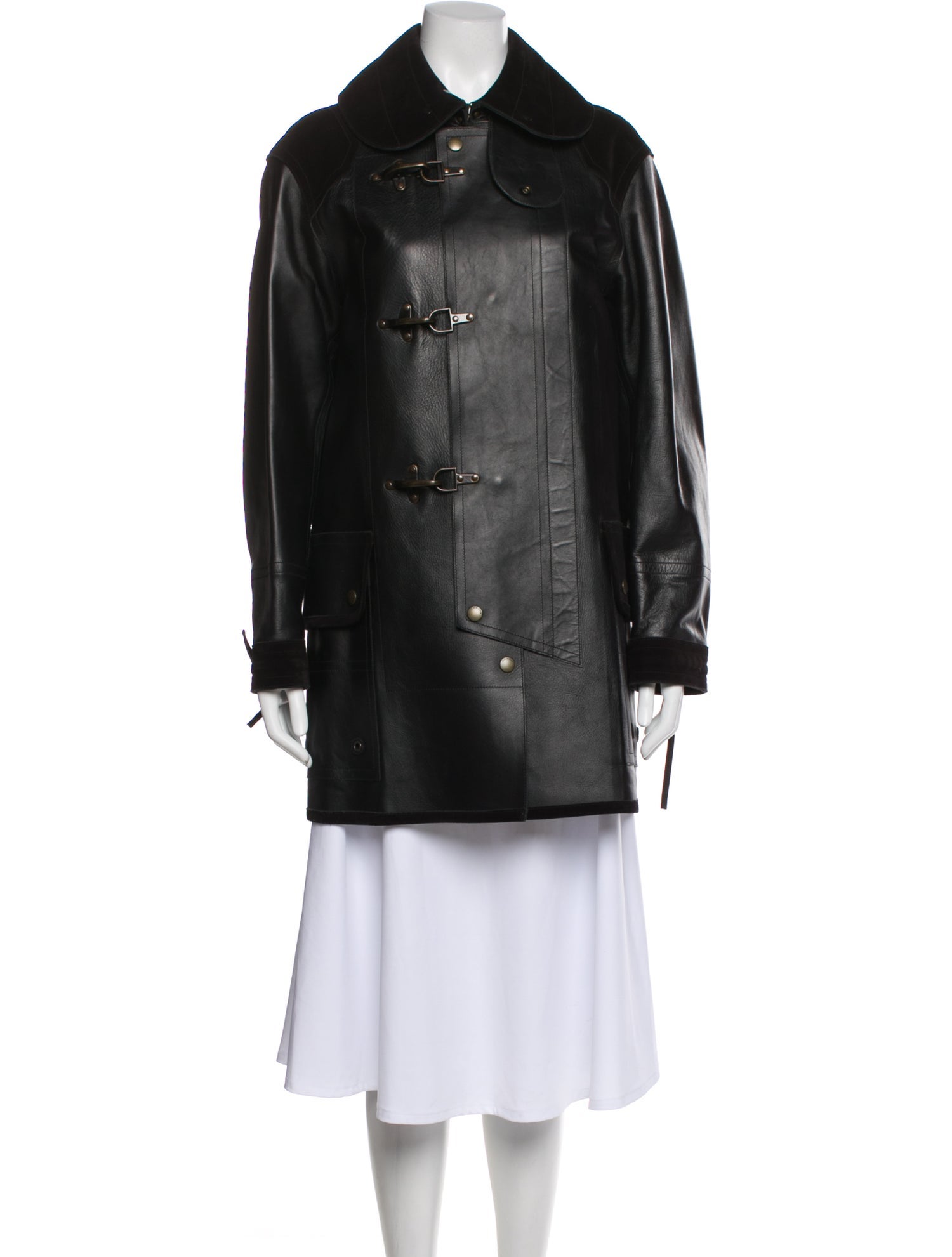Coach Calf Leather Trench Coat
