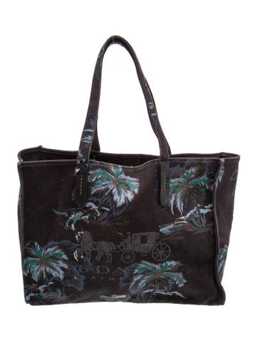 Pre-owned Coach Canvas Tote In Black