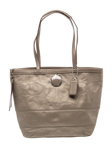 Pre-owned Coach Leather Tote W/ Tags In Neutral