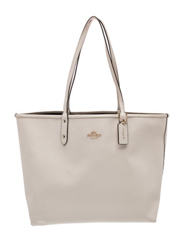 Pre-owned Coach Leather Tote In Neutral