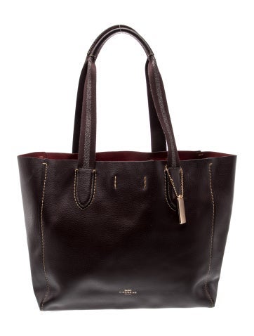 Pre-owned Coach Leather Tote In Burgundy