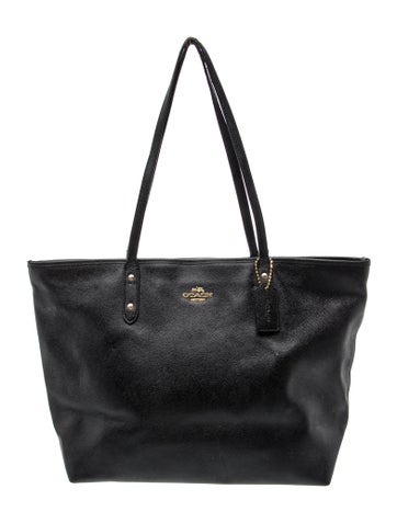 Pre-owned Coach Leather Tote In Gray