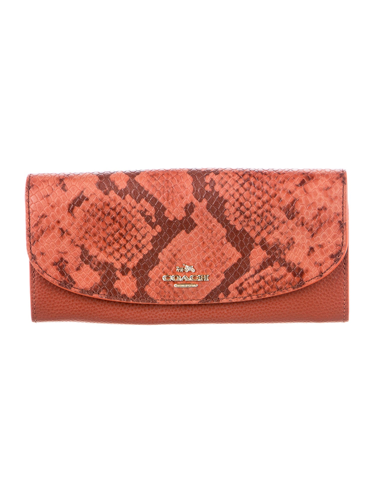 Coach Embossed Leather Animal Print Continental Wallet