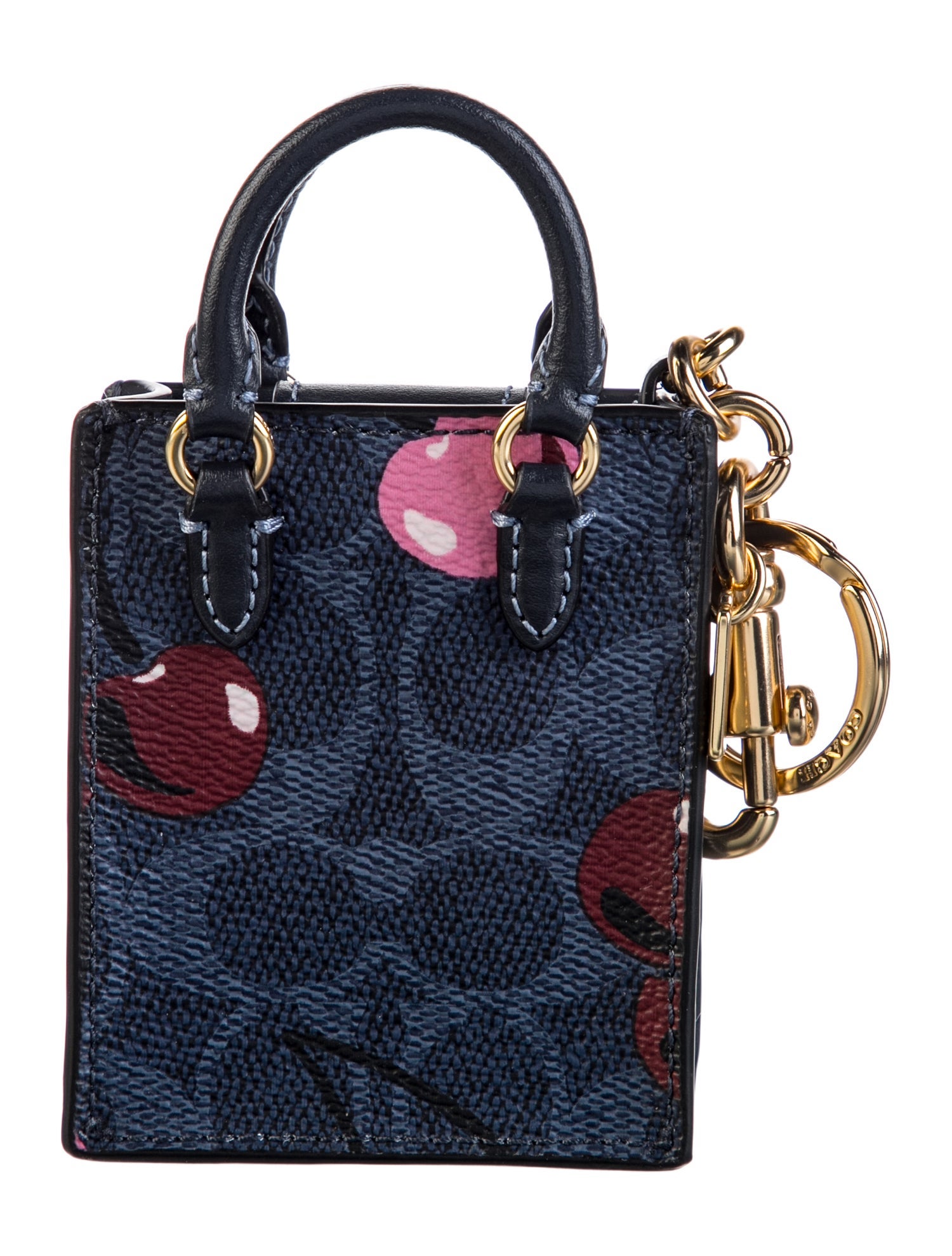 Coach Blue Leather Mini Handbag Bag Charm