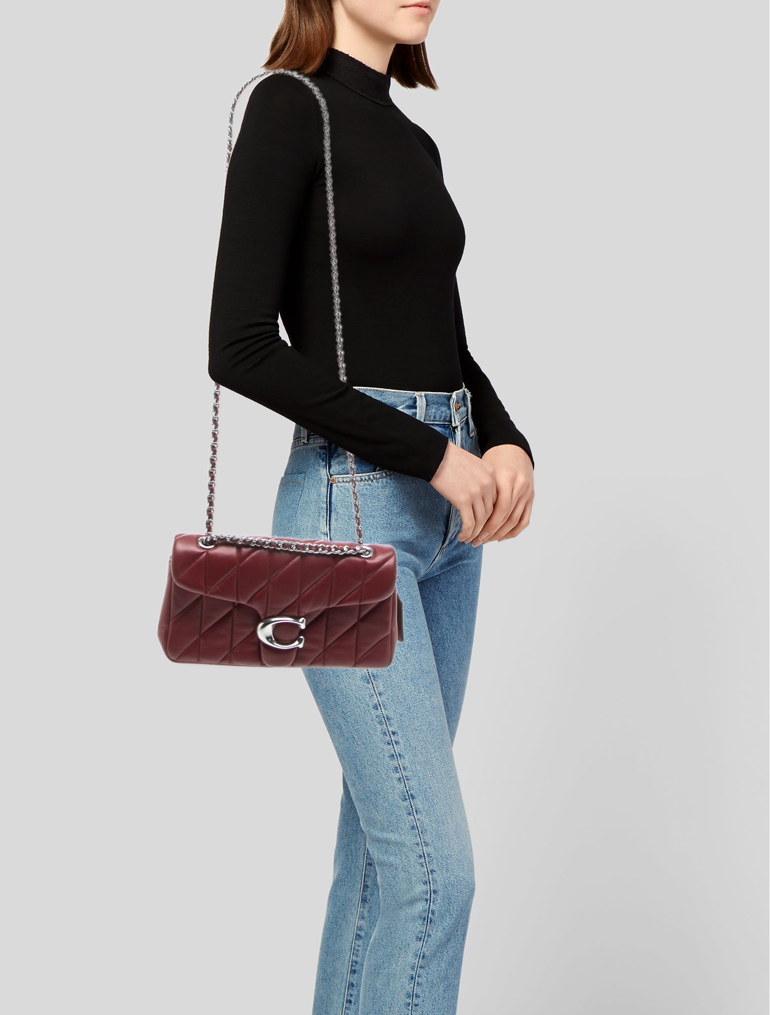 Coach Leather Quilted Tabby 26