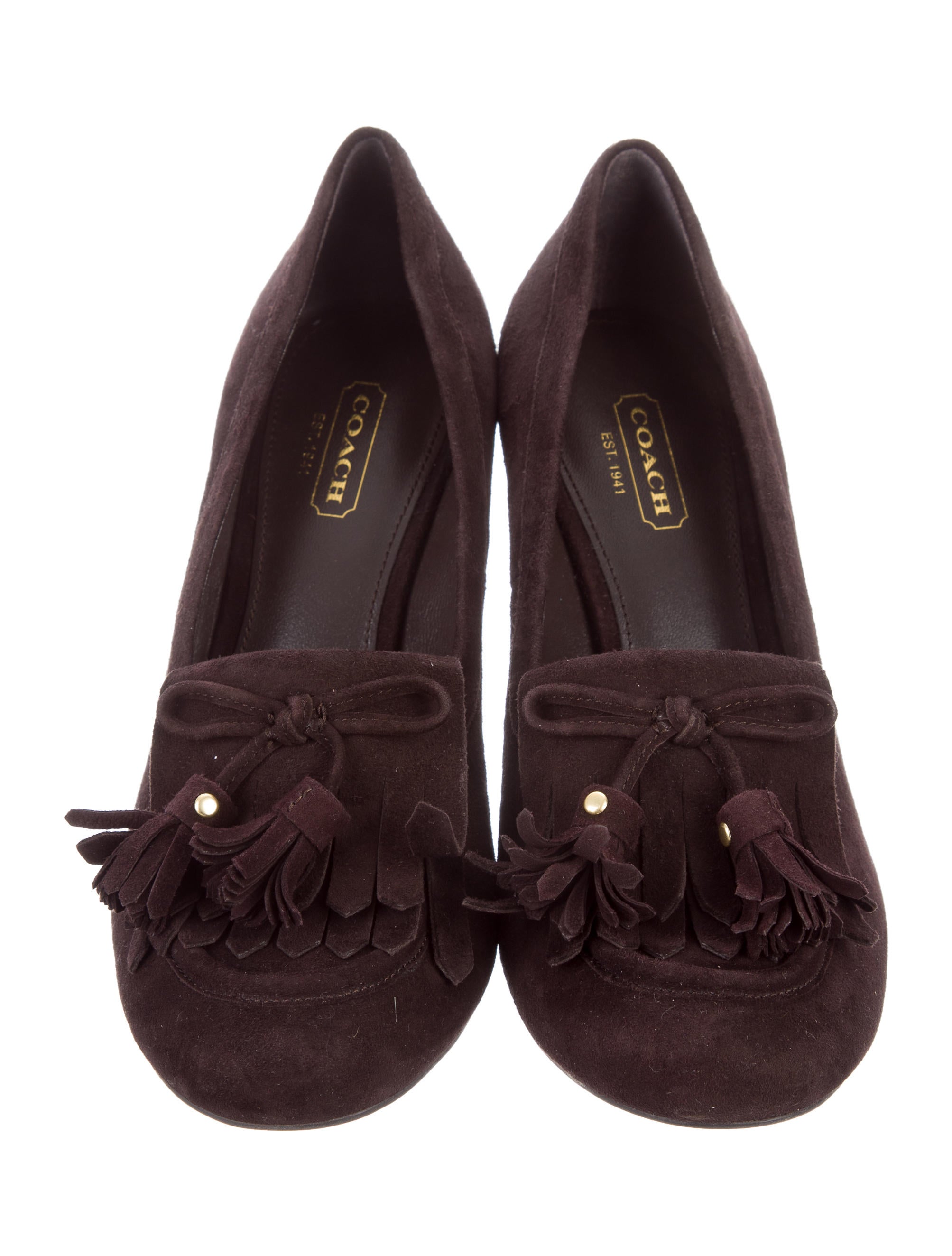 Coach Suede Loafer Wedges Shoes CCH22179 The RealReal