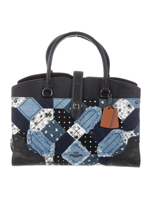 Coach Canyon Quilt Mercer Tote Blue