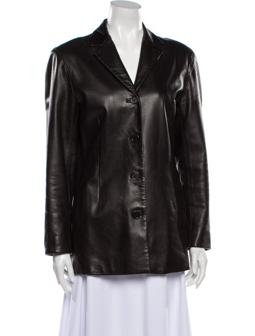 Coach Leather Blazer Black